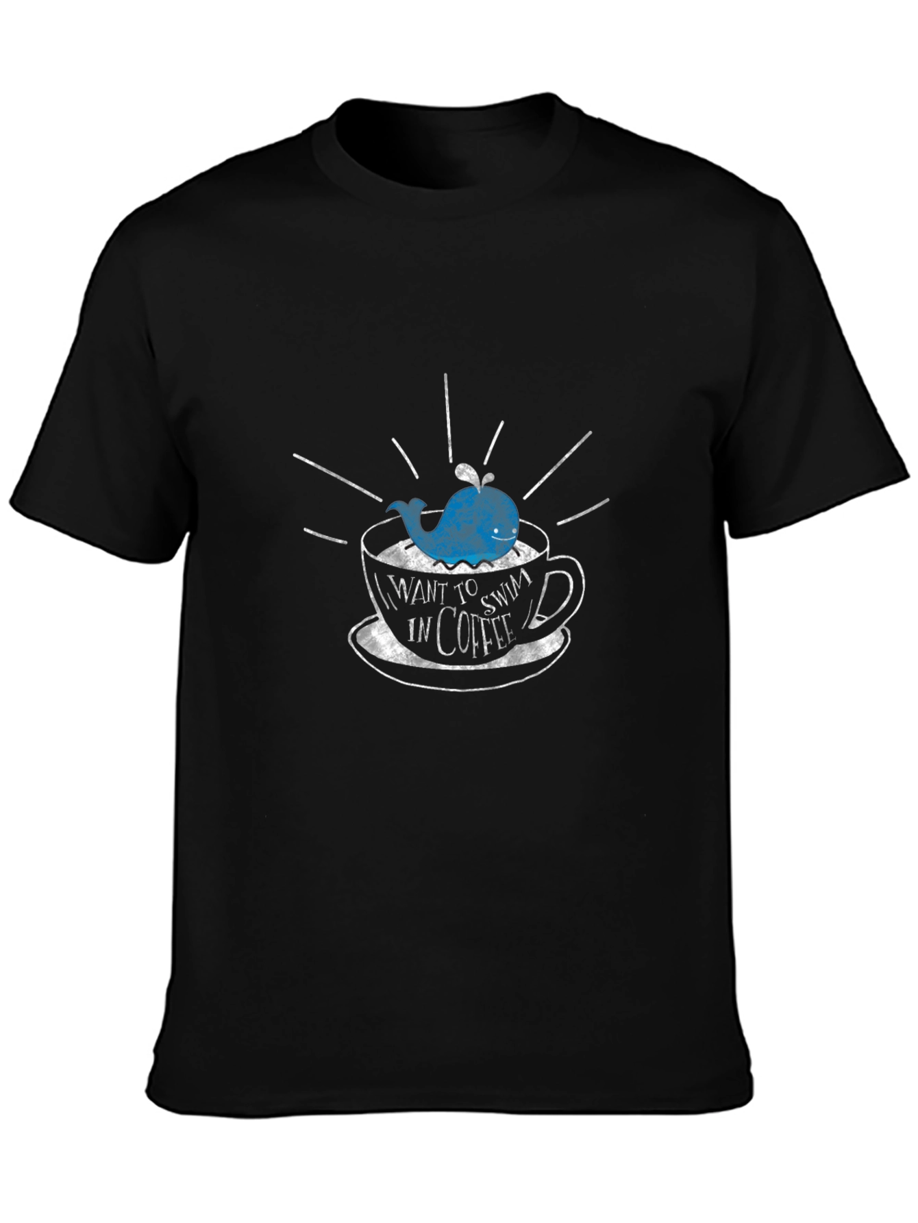 Whale in Coffee Cup T-Shirt - Quirky Graphic Tee