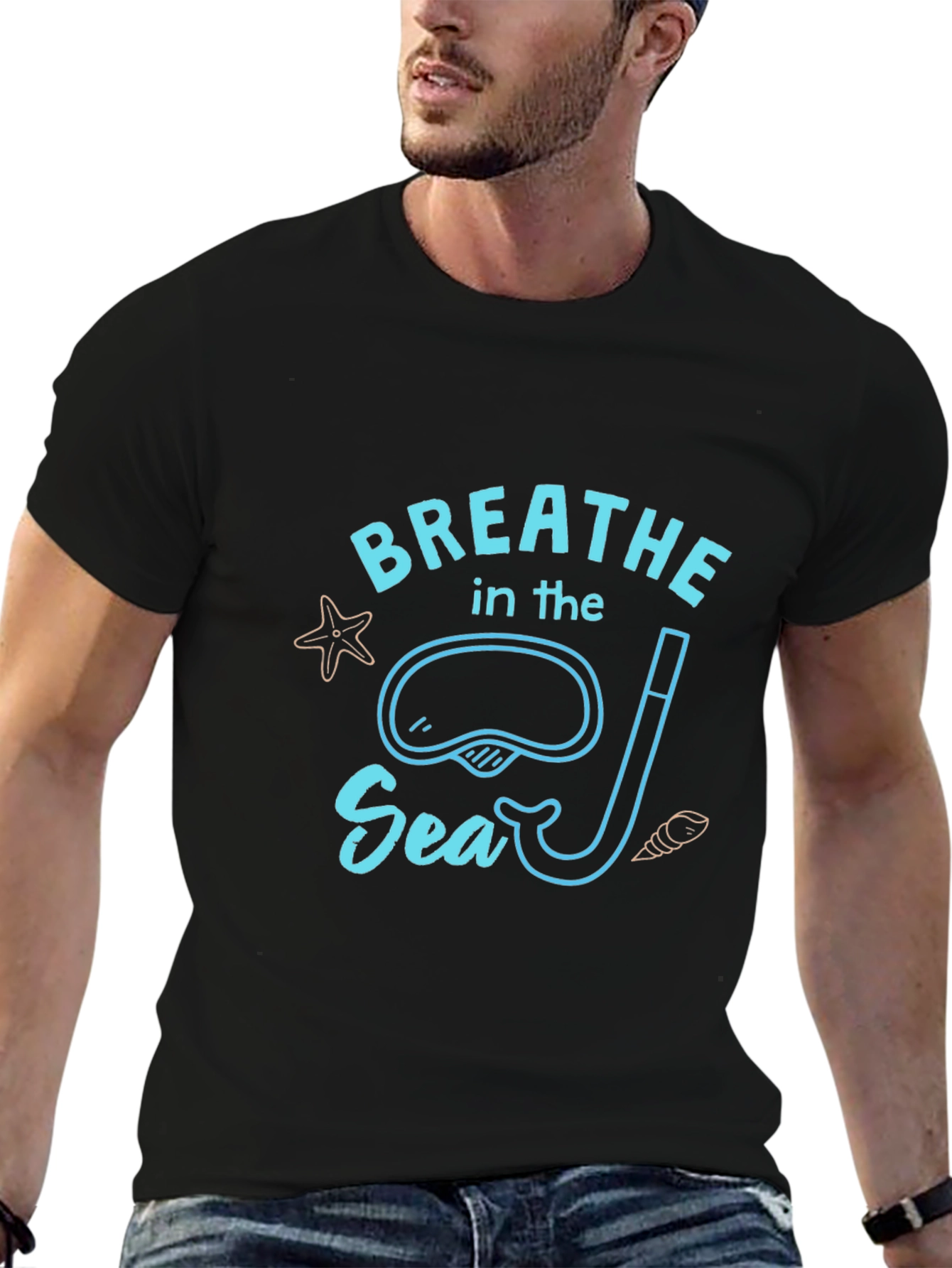 Breathe In The Sea Black T-Shirt