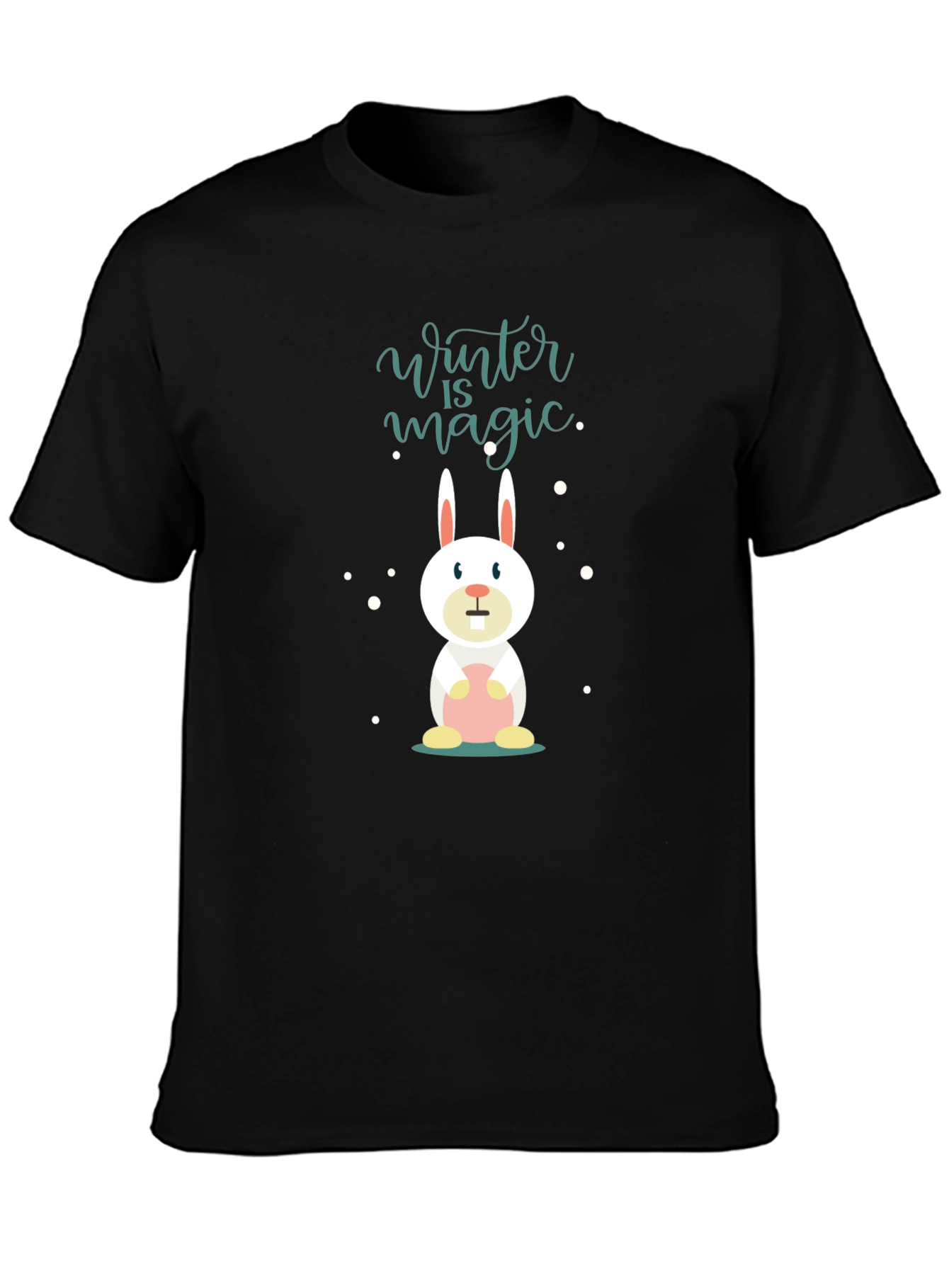 Winter Magic Bunny T-Shirt - Black