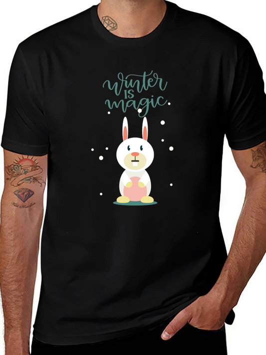 Winter Magic Bunny T-Shirt - Black