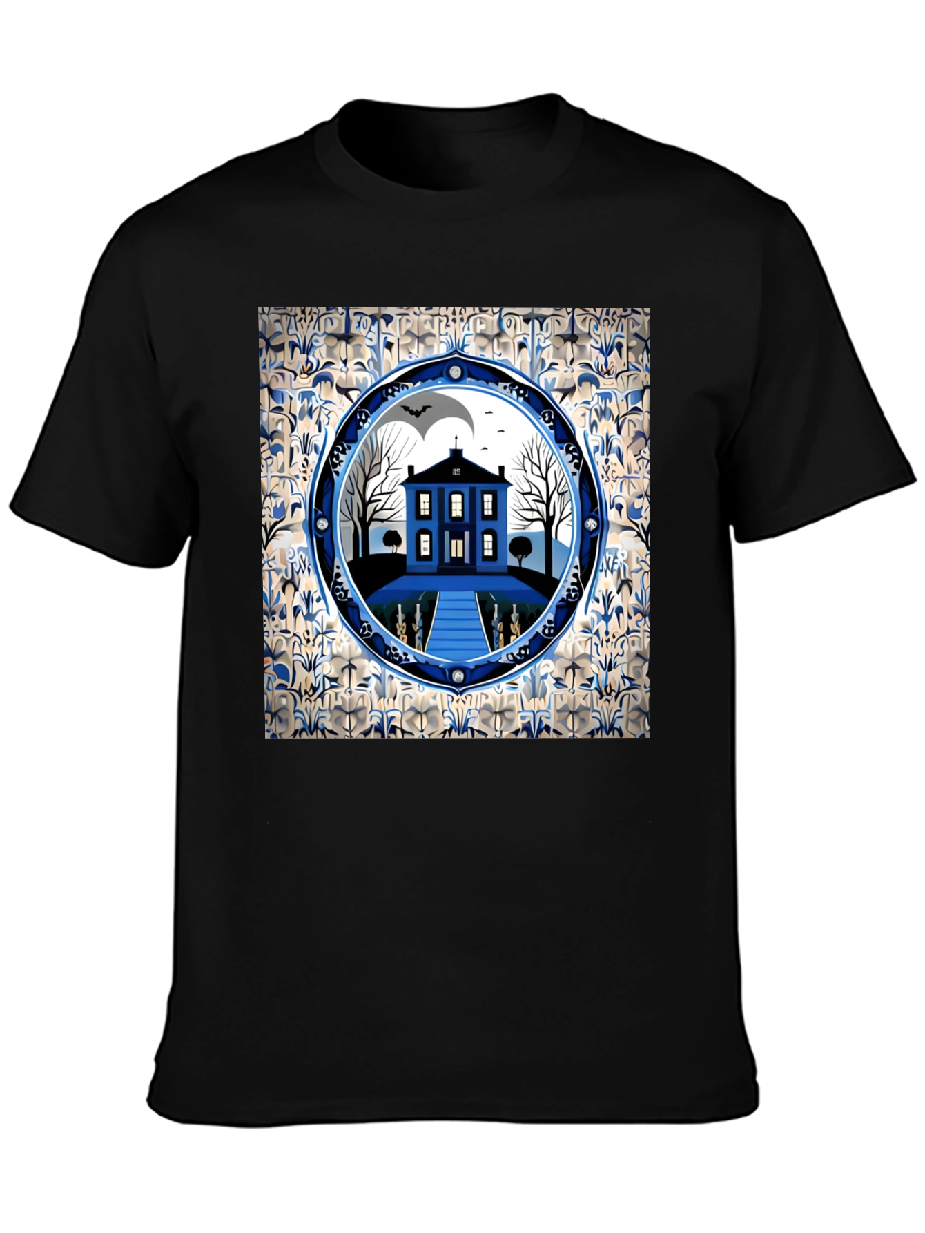 Spooky Haunted House Graphic Tee - Halloween Apparel