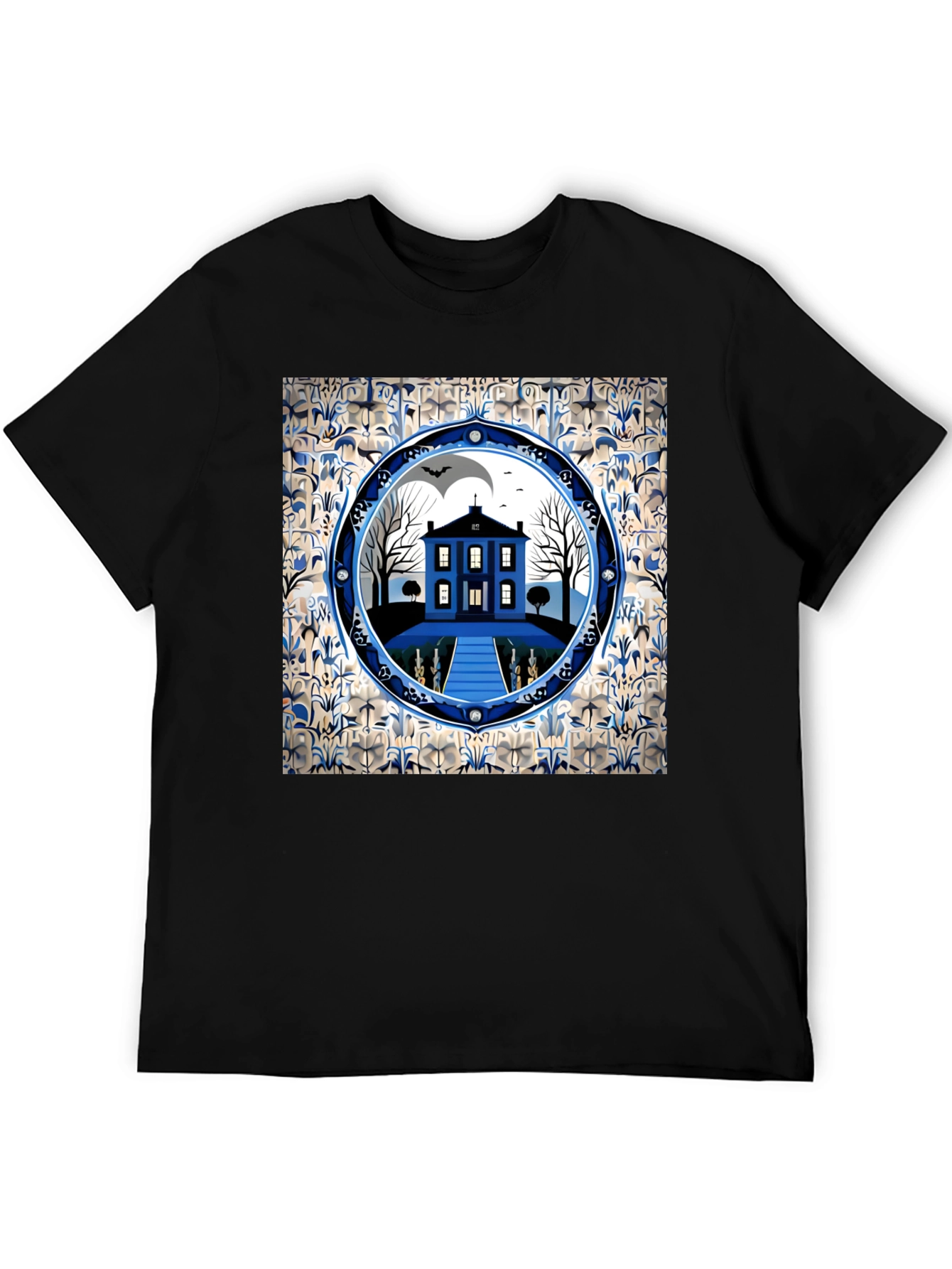 Spooky Haunted House Graphic Tee - Halloween Apparel