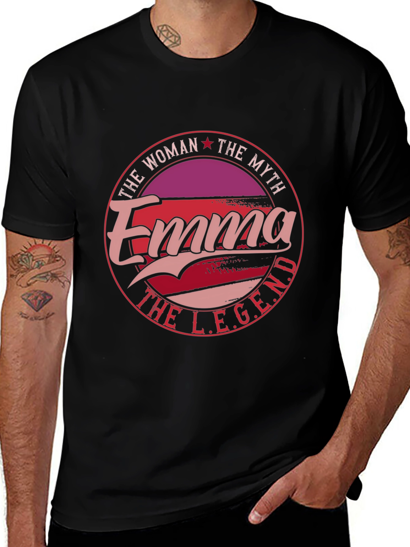 Emma The Woman The Myth The Legend Black T-Shirt