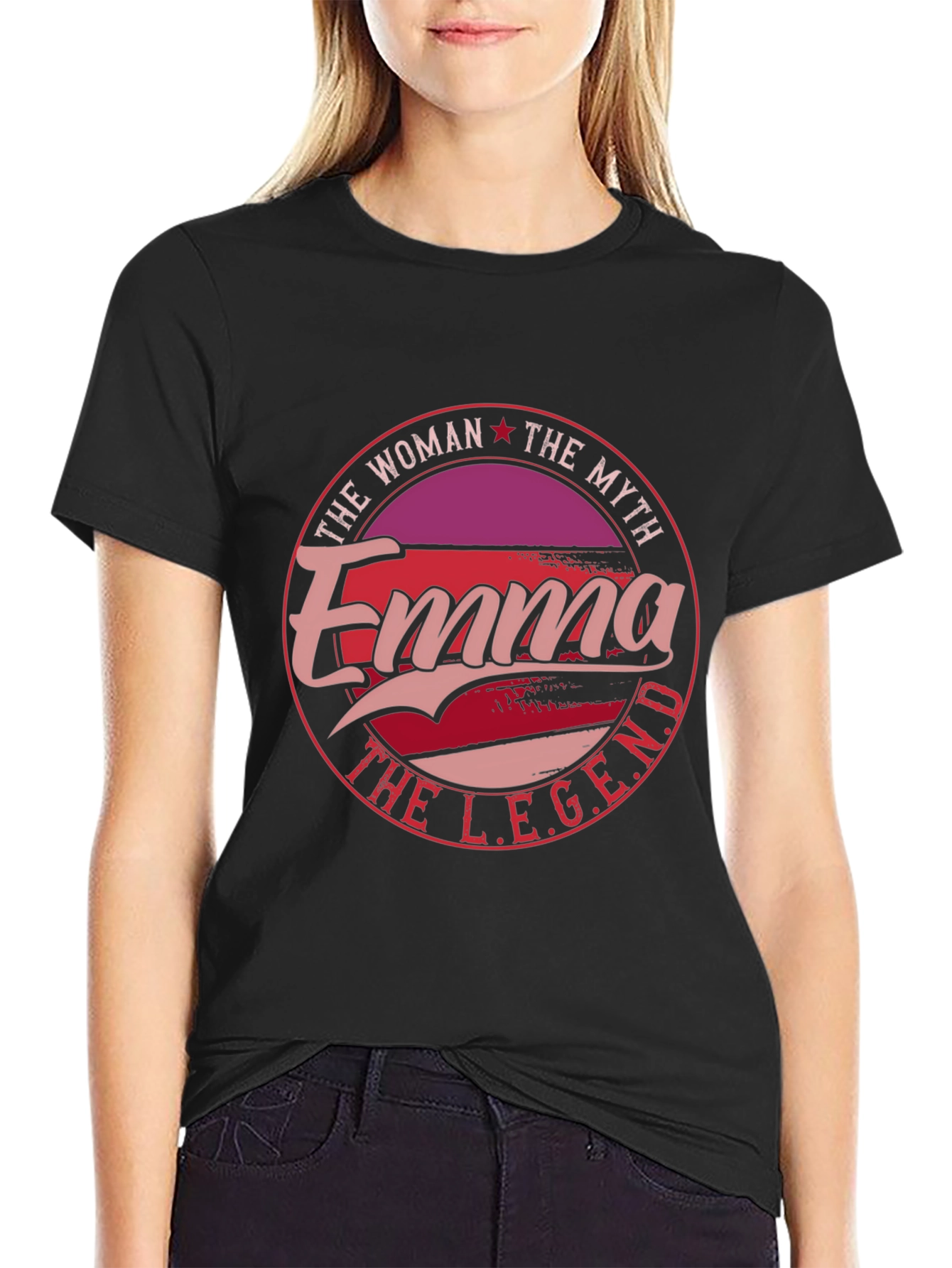 Emma The Woman The Myth The Legend Black T-Shirt