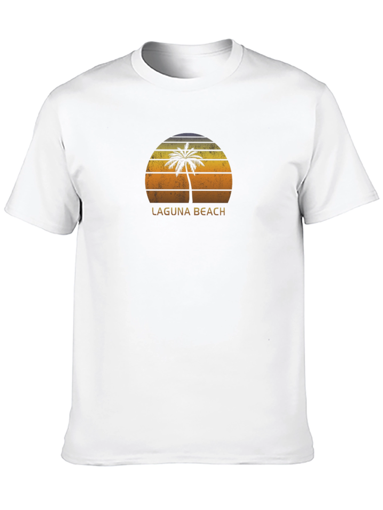 Laguna Beach Palm Tree Sunset Black T-Shirt