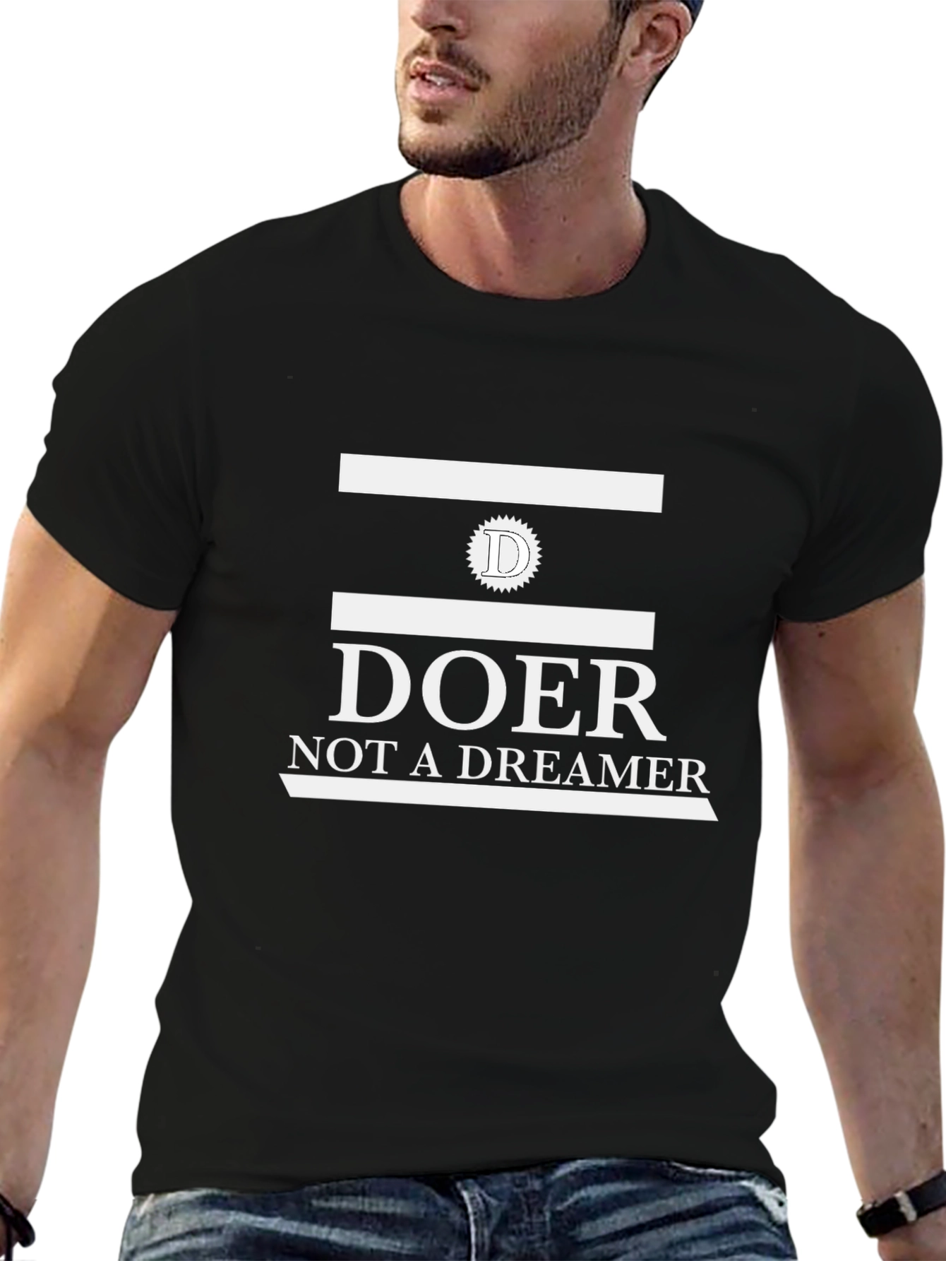 Doer Not A Dreamer Black Graphic Tee
