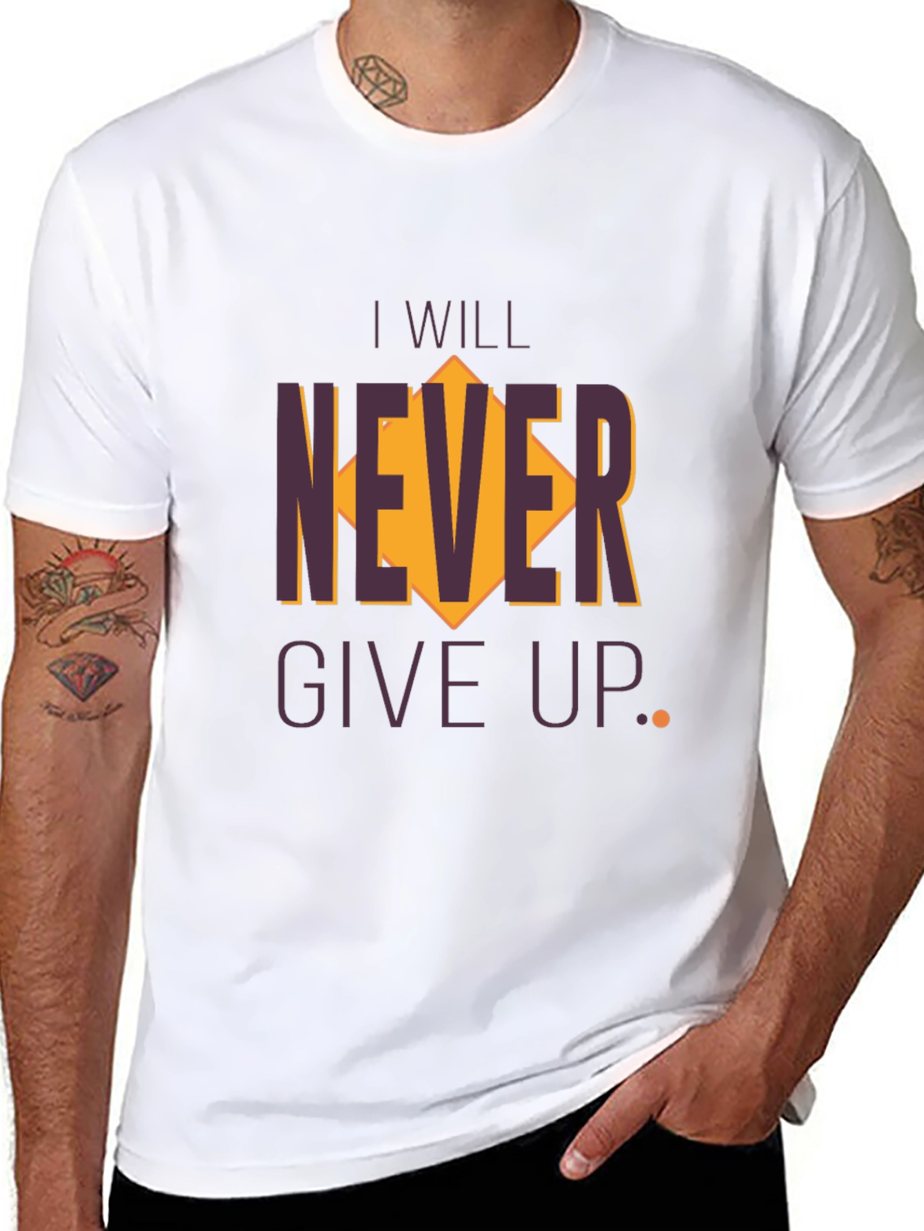 Inspirational Graphic Tee - Never Give Up