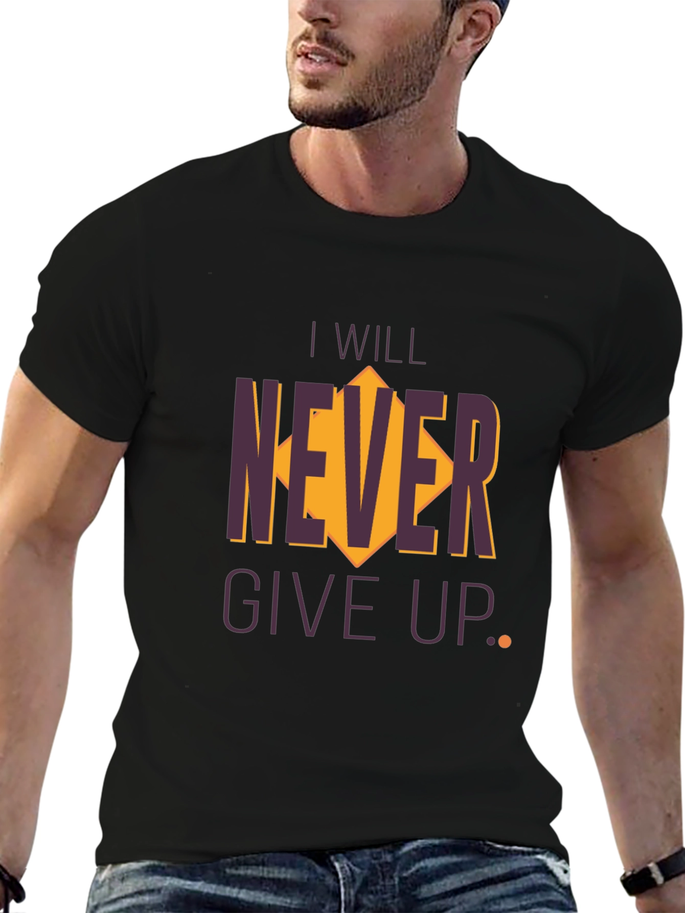 Inspirational Graphic Tee - Never Give Up