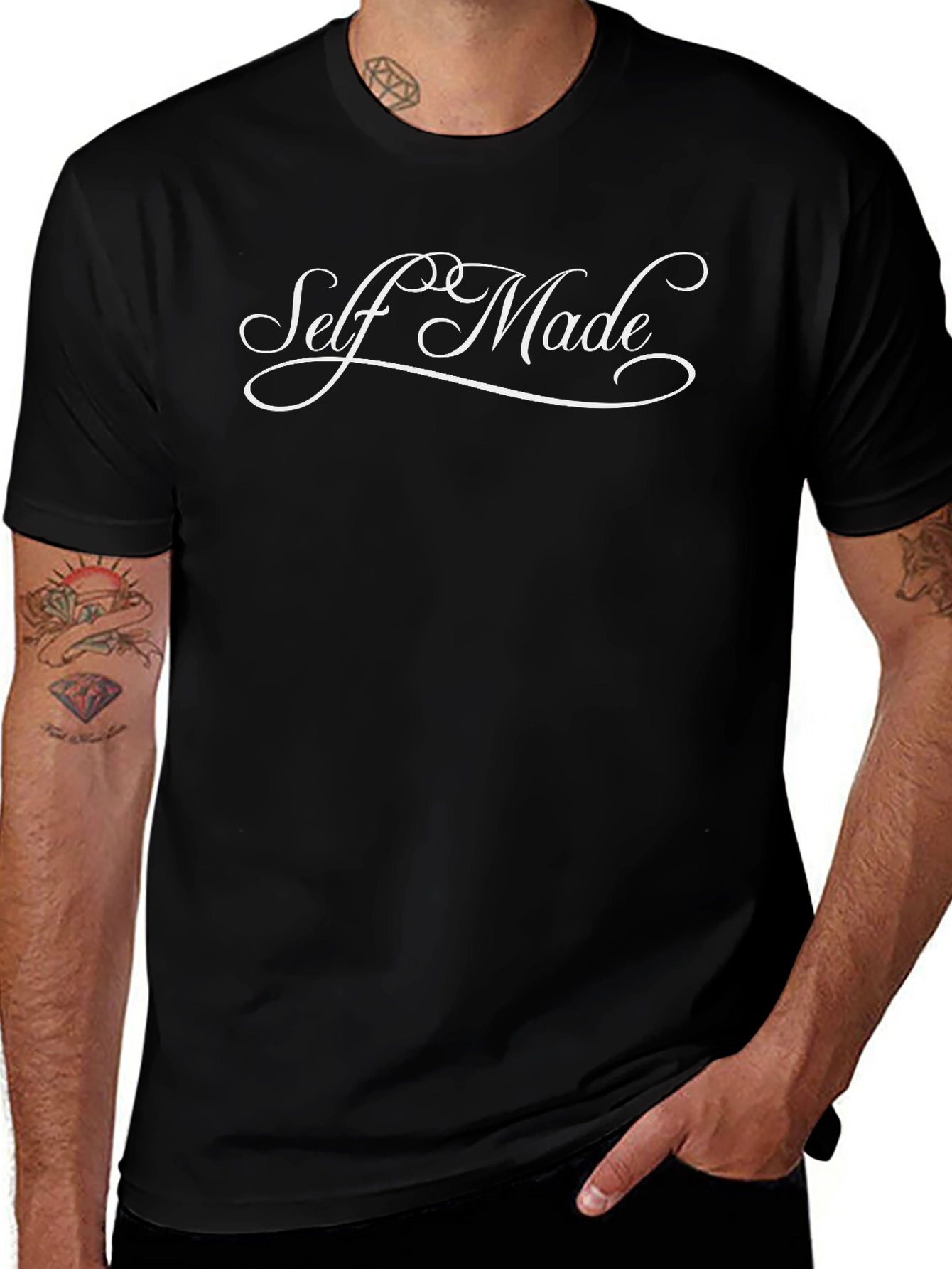 Self Made Black Graphic Tee