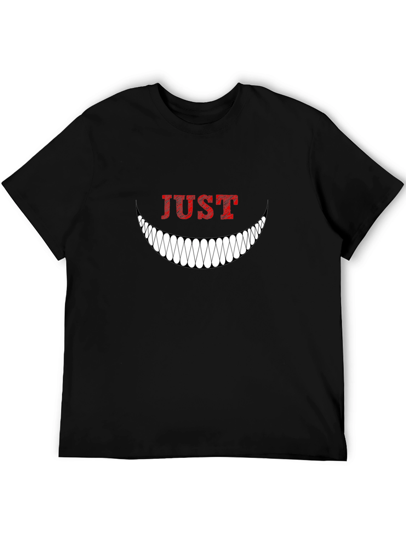 Just Smile Graphic Tee - Mens Black T-Shirt