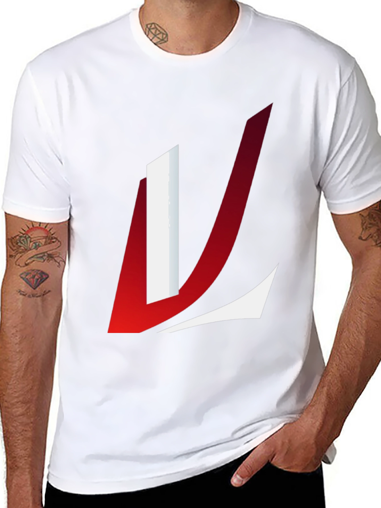 Modern L Graphic Tee - Casual Black T-Shirt
