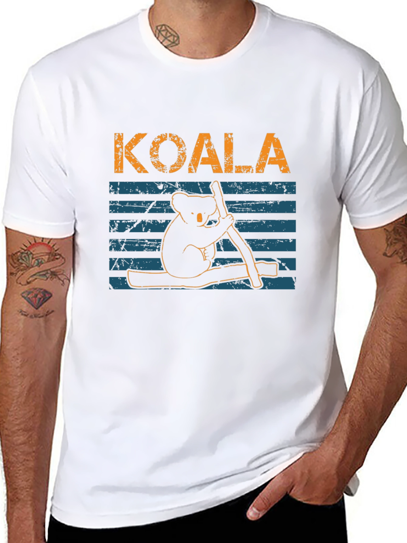 Koala Graphic Print Black T-Shirt