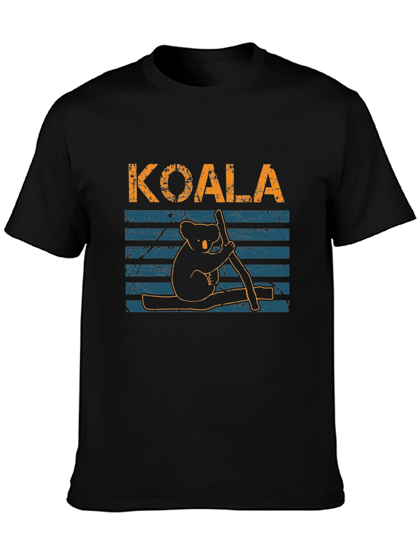 Koala Graphic Print Black T-Shirt