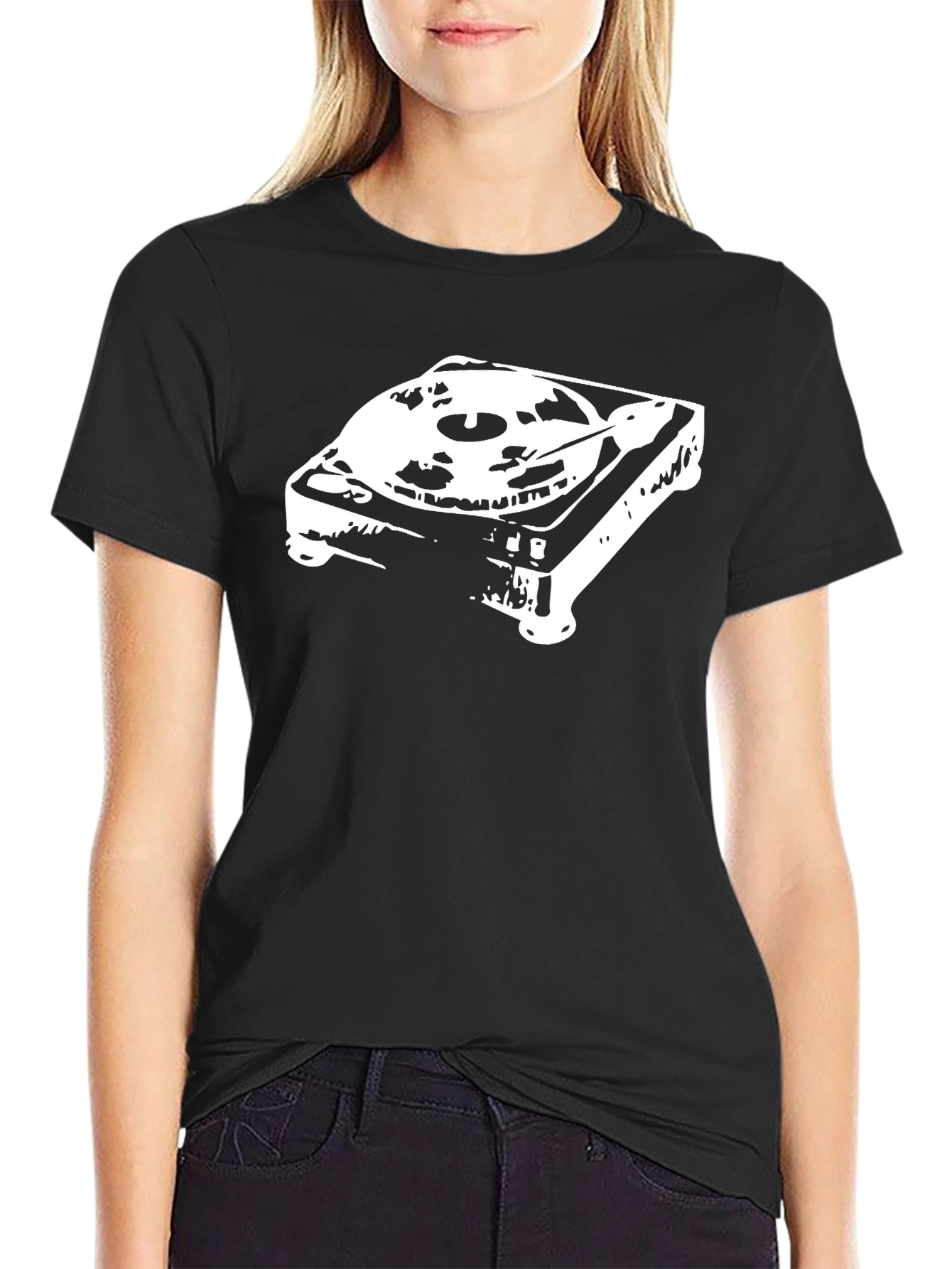 Retro Turntable T-Shirt - Black Music Lover Tee
