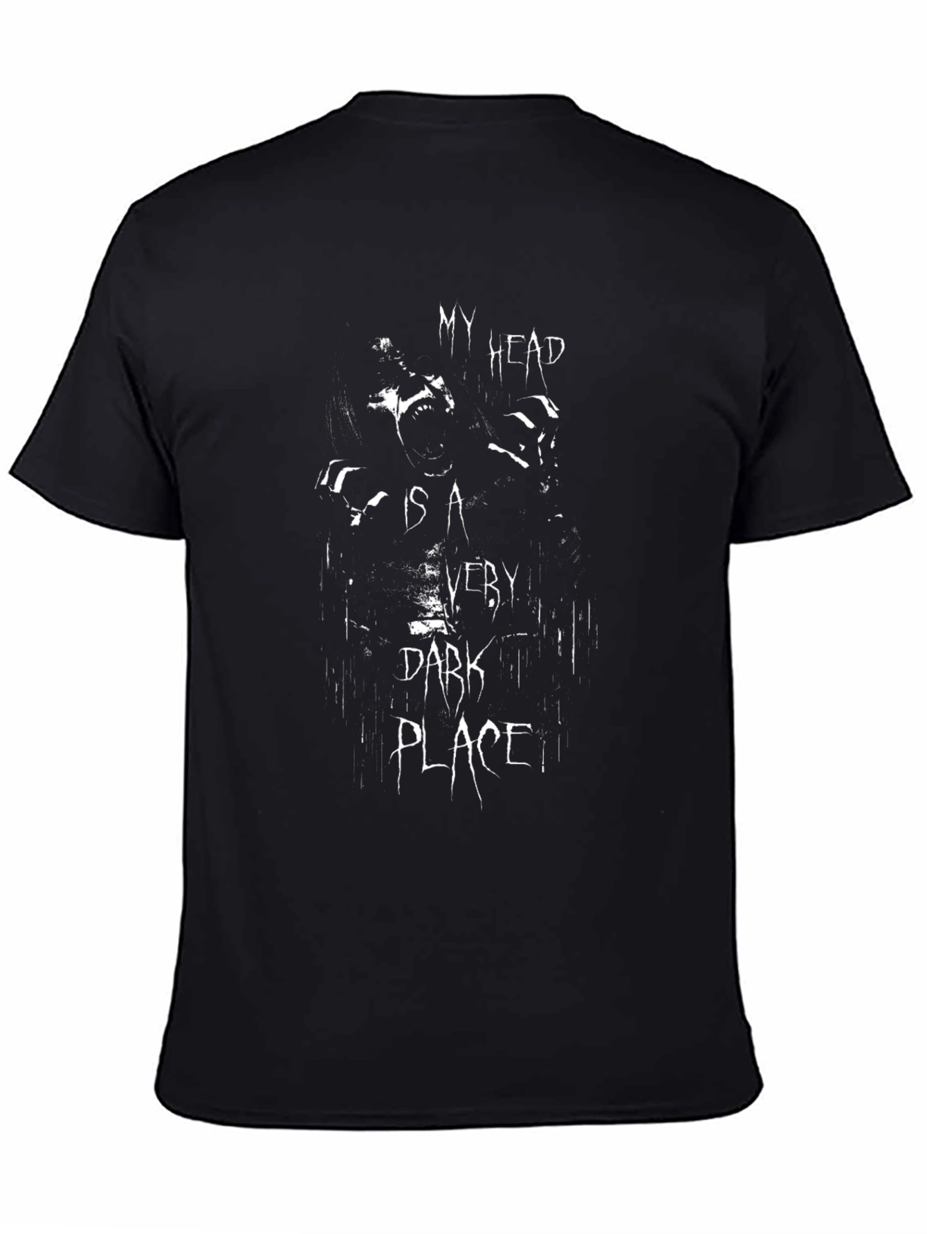 Dark Place Graphic Tee - Black Cotton Blend T-Shirt