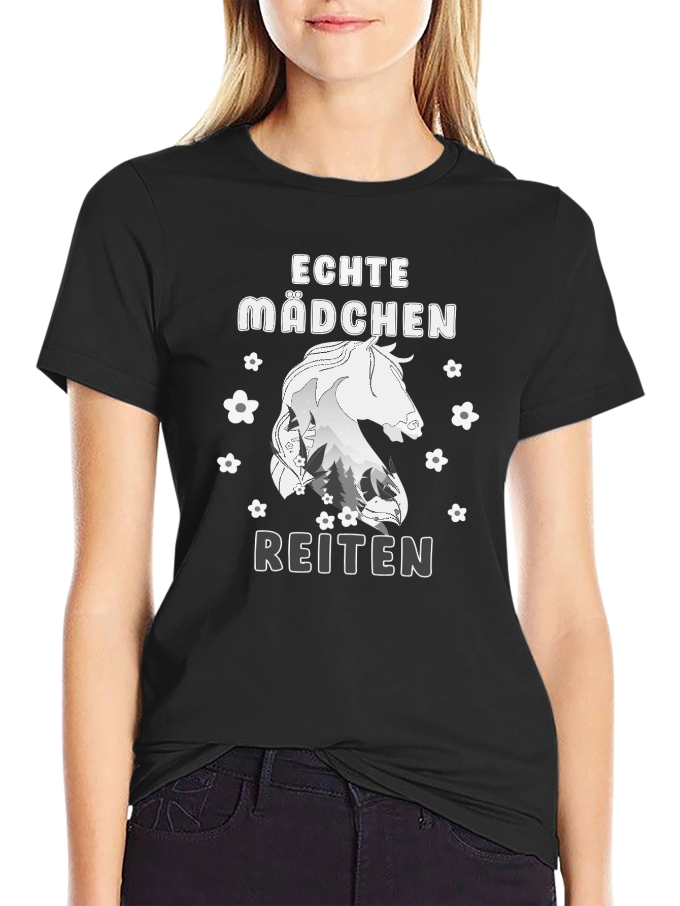 Echte Madchen Reiten Horse T-Shirt