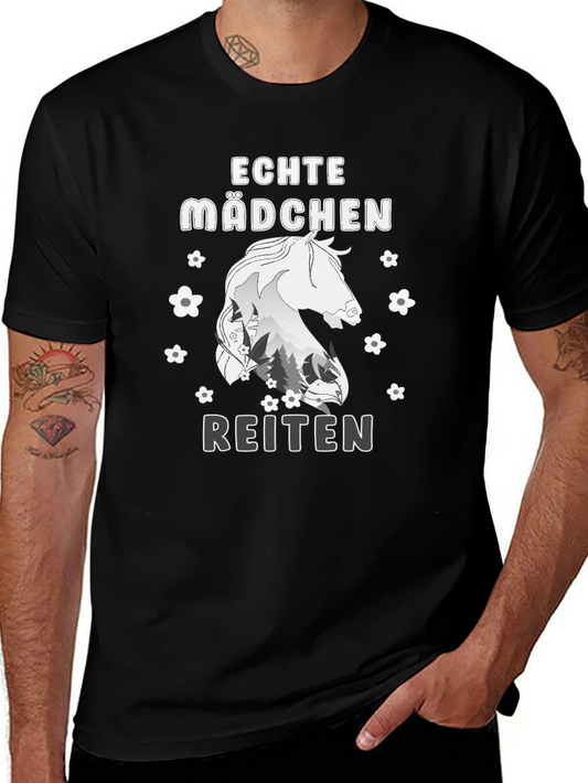 Echte Madchen Reiten Horse T-Shirt
