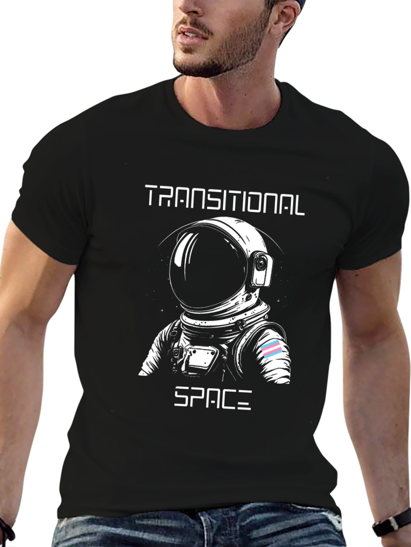 Transitional Space Astronaut T-Shirt - Black Cotton