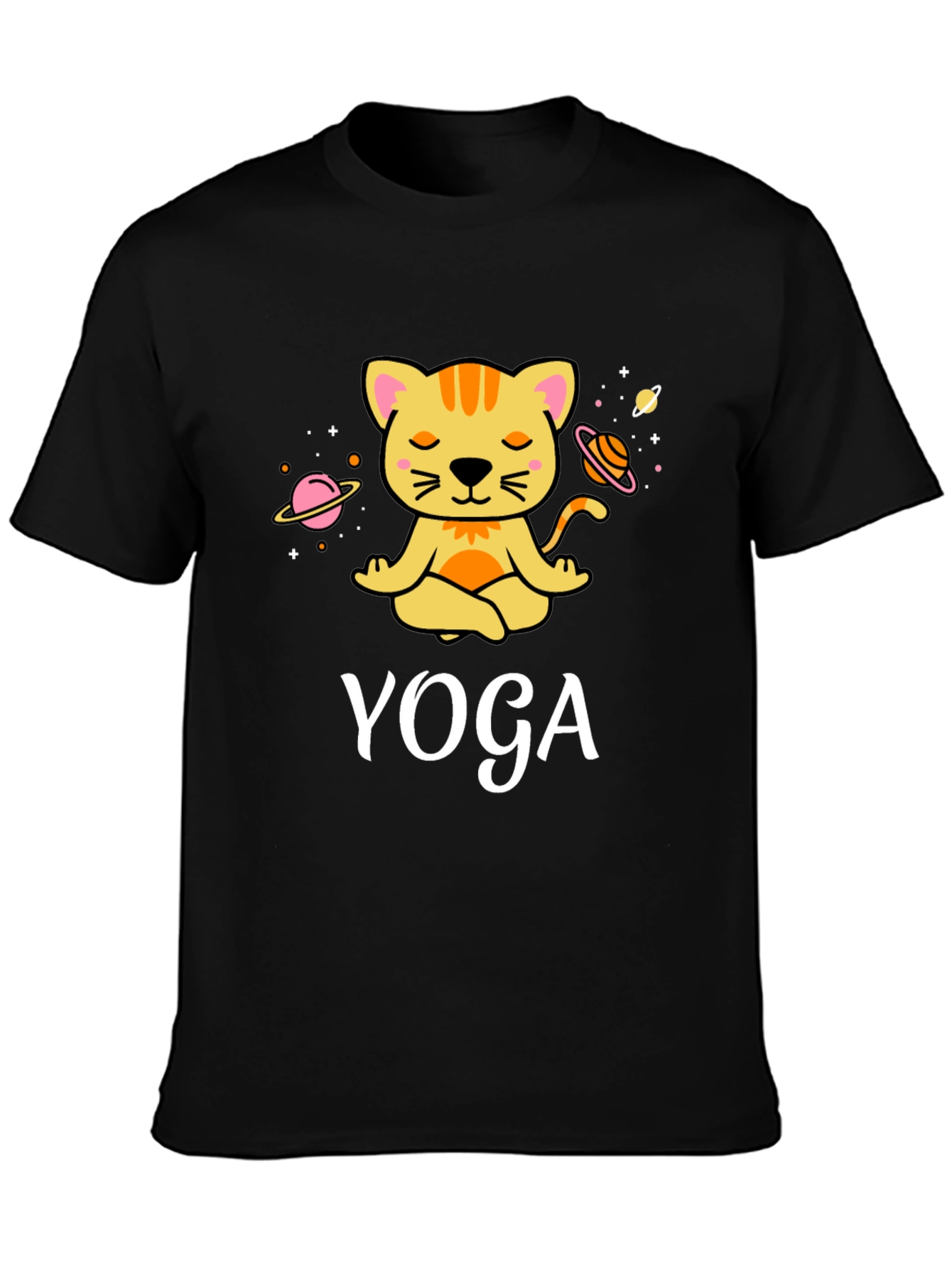 Yoga Cat T-Shirt - Meditating Kitten in Space!