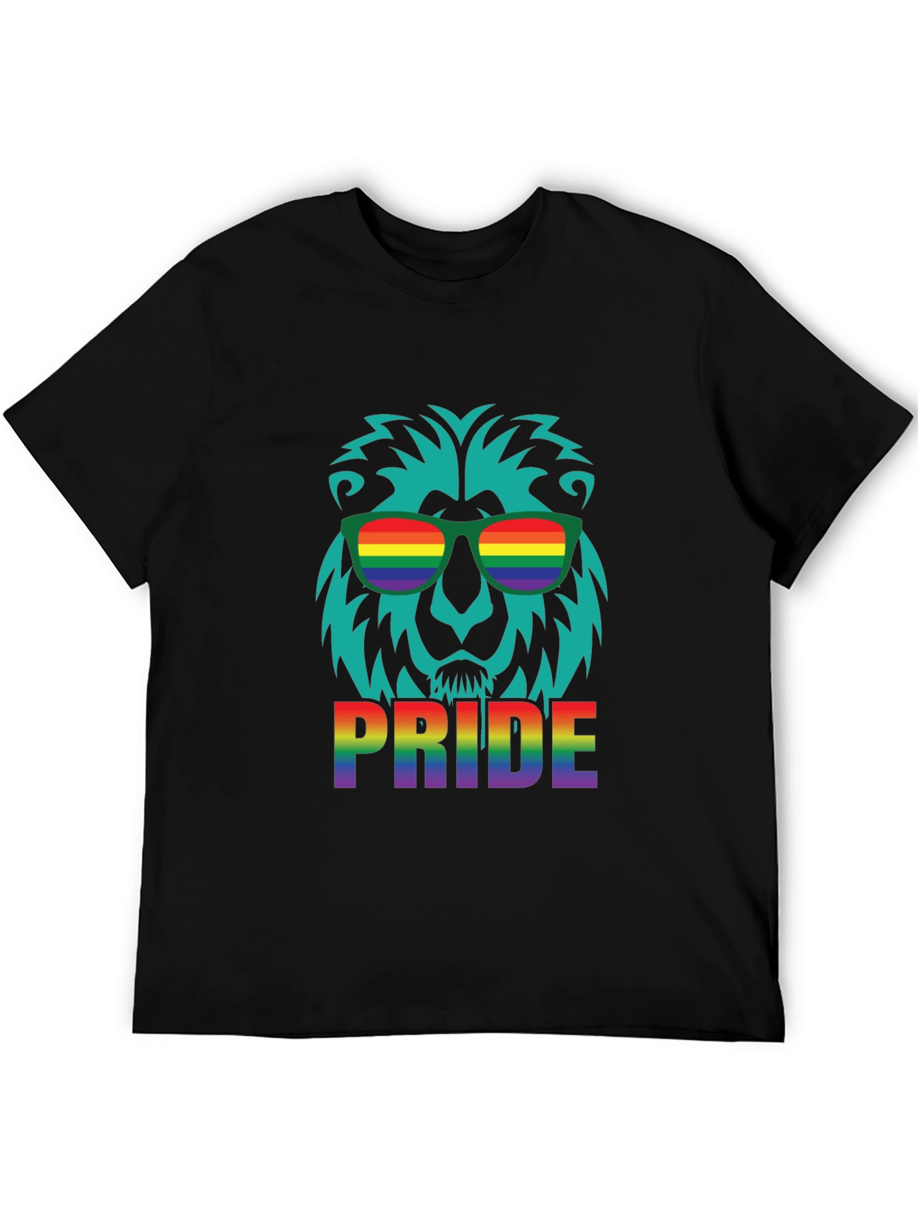 Pride Lion Graphic Tee - Rainbow LGBTQ+ Support