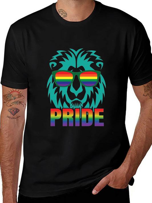 Pride Lion Graphic Tee - Rainbow LGBTQ+ Support