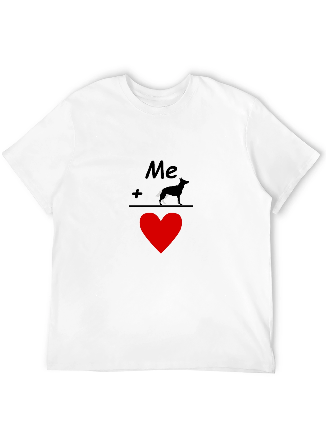 Me Plus Dog Equals Love Graphic Tee - Black