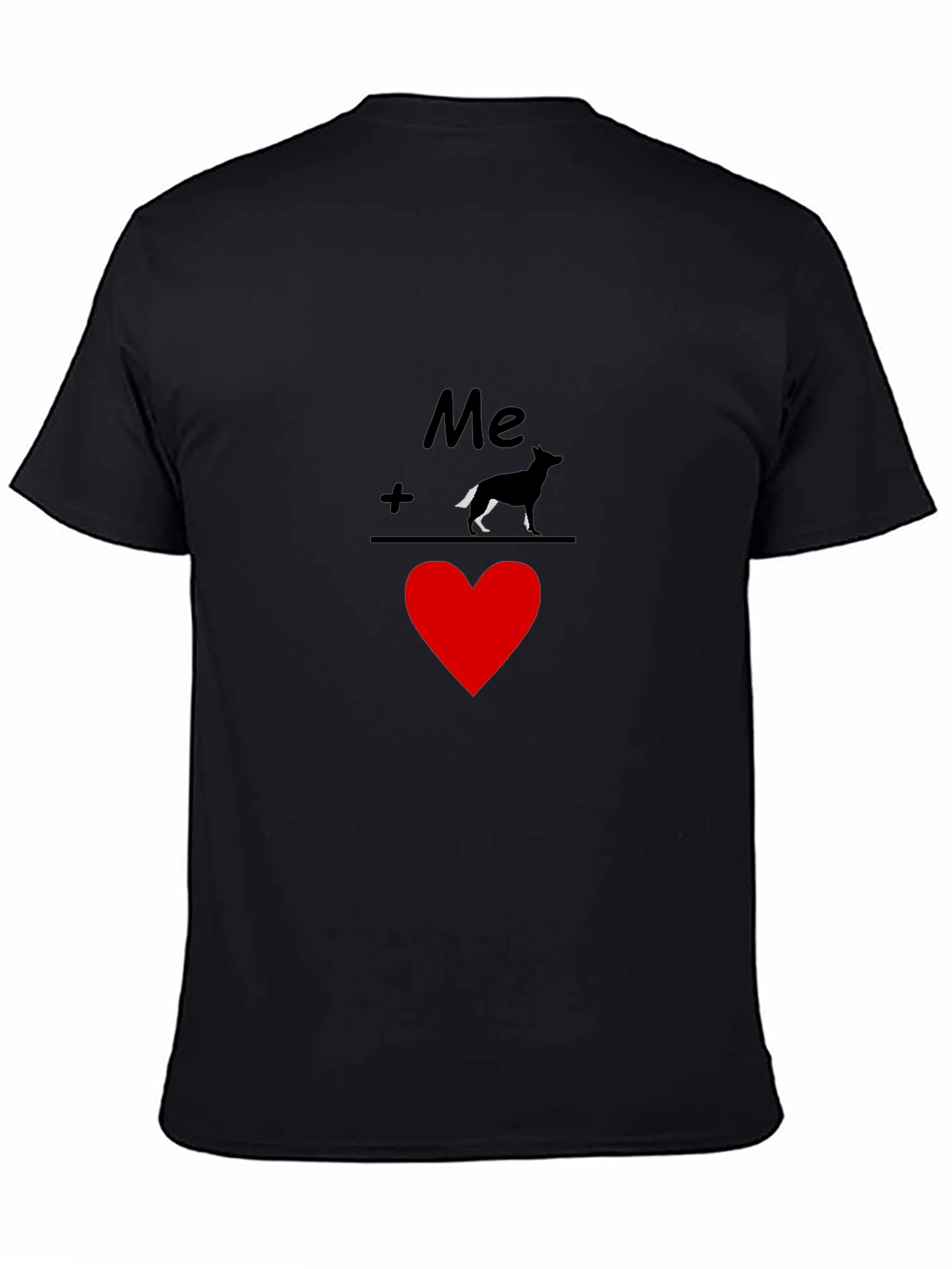 Me Plus Dog Equals Love Graphic Tee - Black