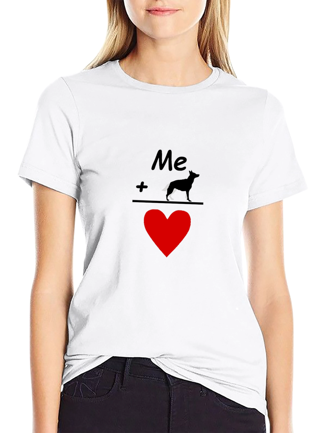 Me Plus Dog Equals Love Graphic Tee - Black