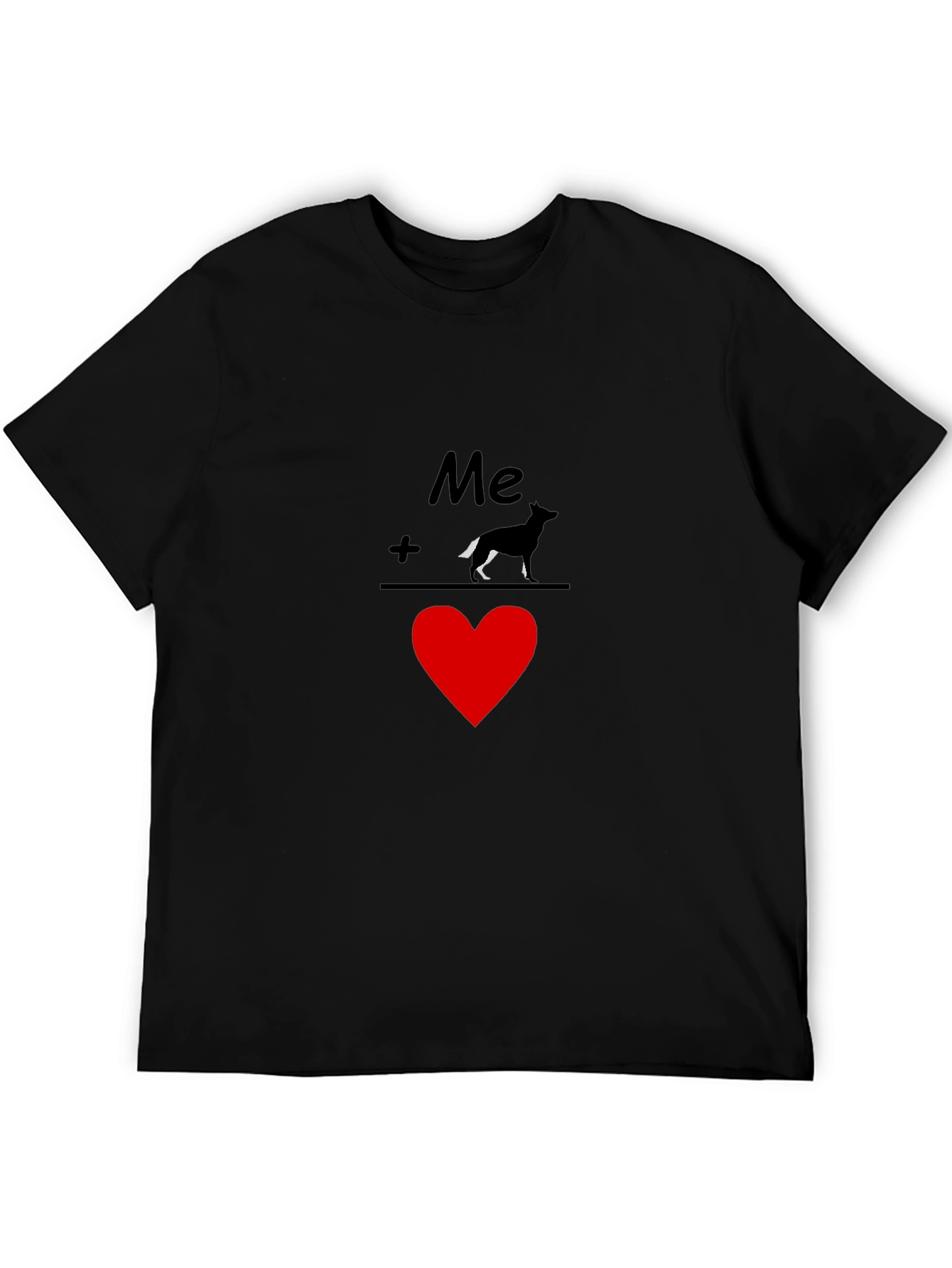 Me Plus Dog Equals Love Graphic Tee - Black