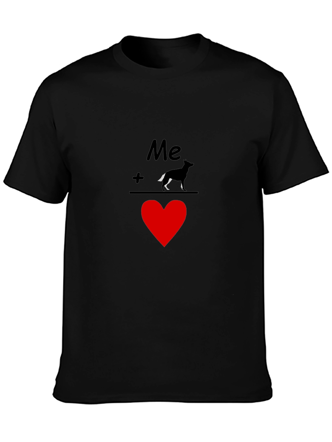 Me Plus Dog Equals Love Graphic Tee - Black