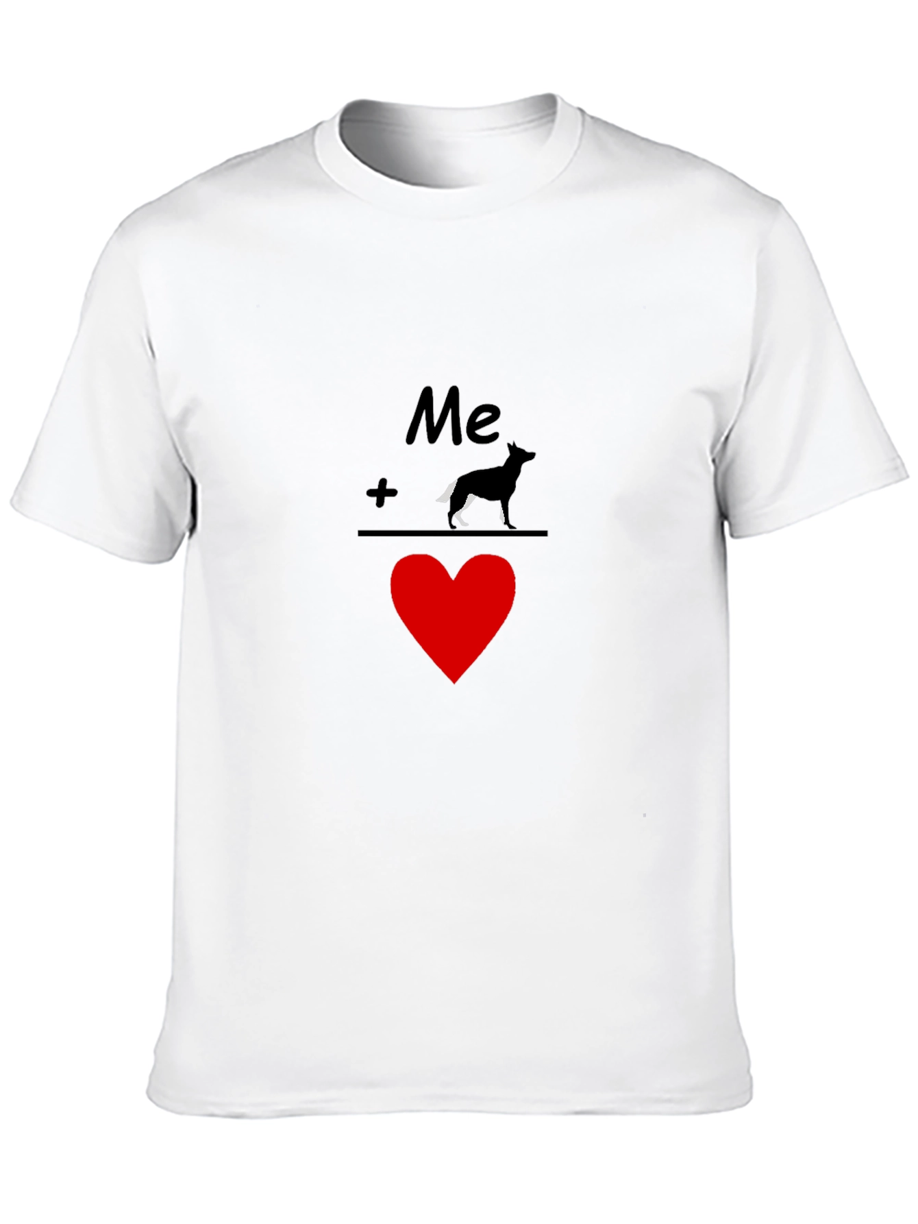 Me Plus Dog Equals Love Graphic Tee - Black