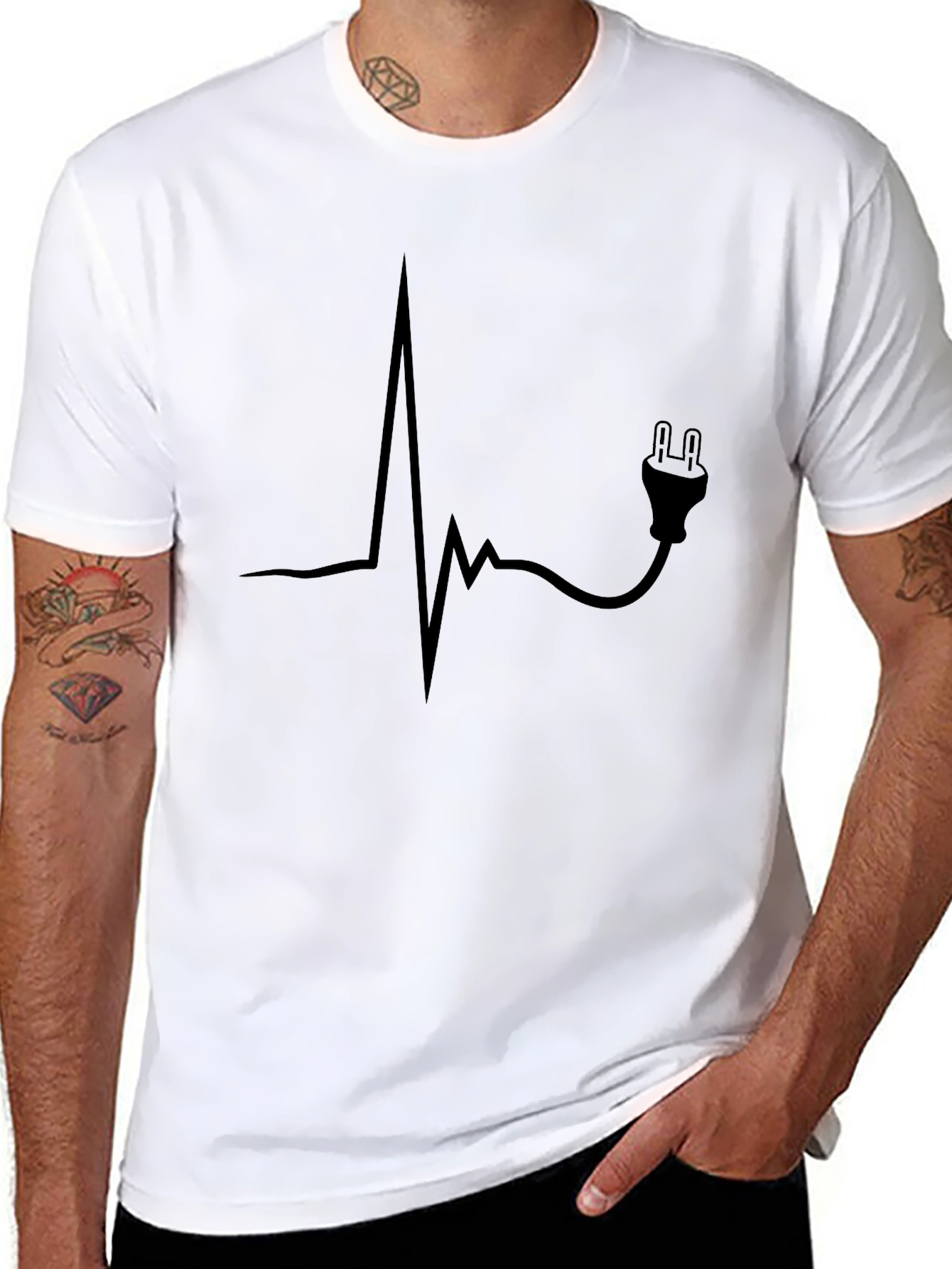 Electrical Heartbeat T-Shirt - Funny Electrician Tee