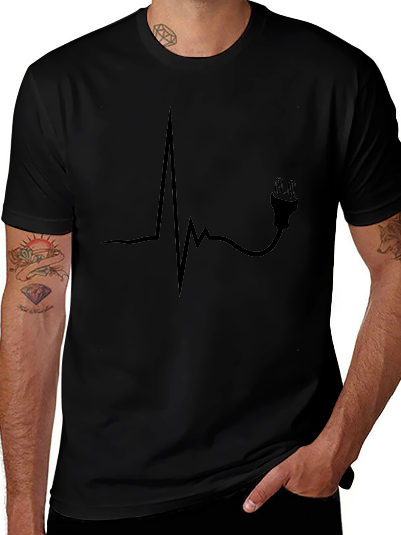 Electrical Heartbeat T-Shirt - Funny Electrician Tee
