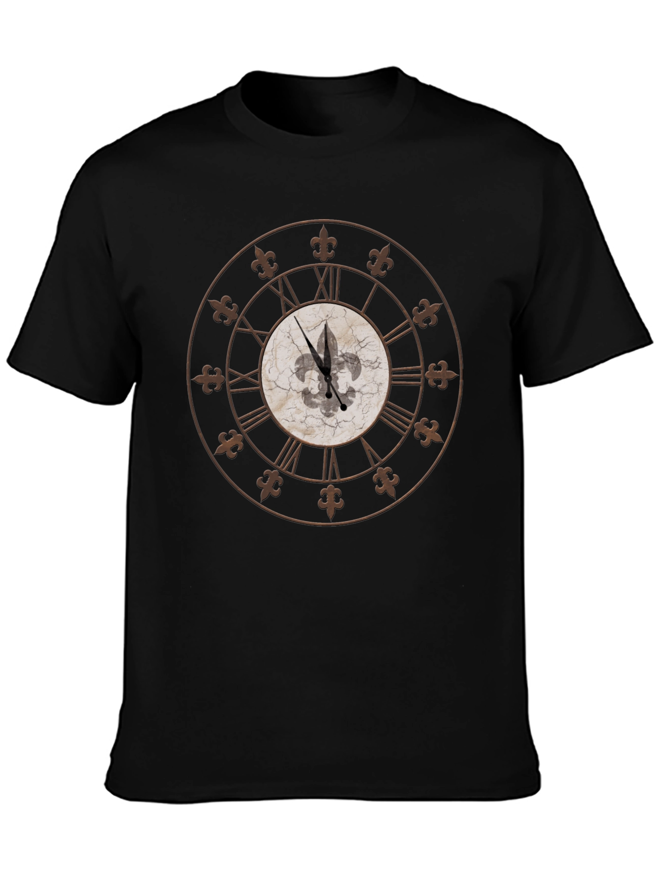 Fleur-de-Lis Clock Graphic Tee - Stylish Comfort