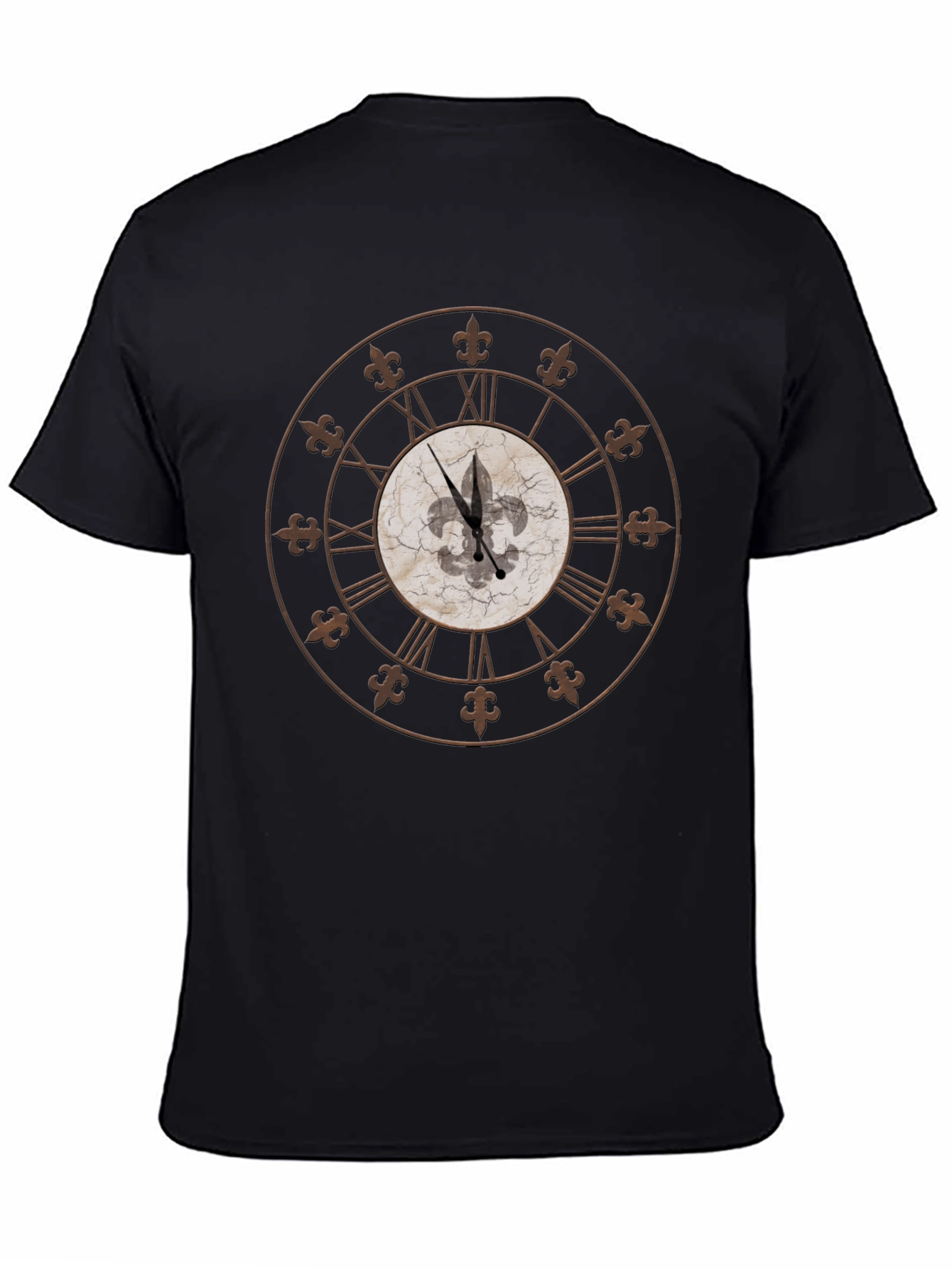 Fleur-de-Lis Clock Graphic Tee - Stylish Comfort