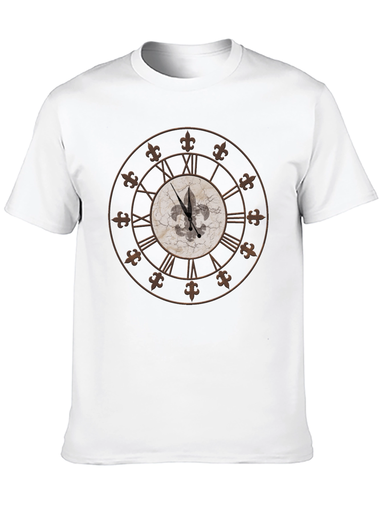 Fleur-de-Lis Clock Graphic Tee - Stylish Comfort