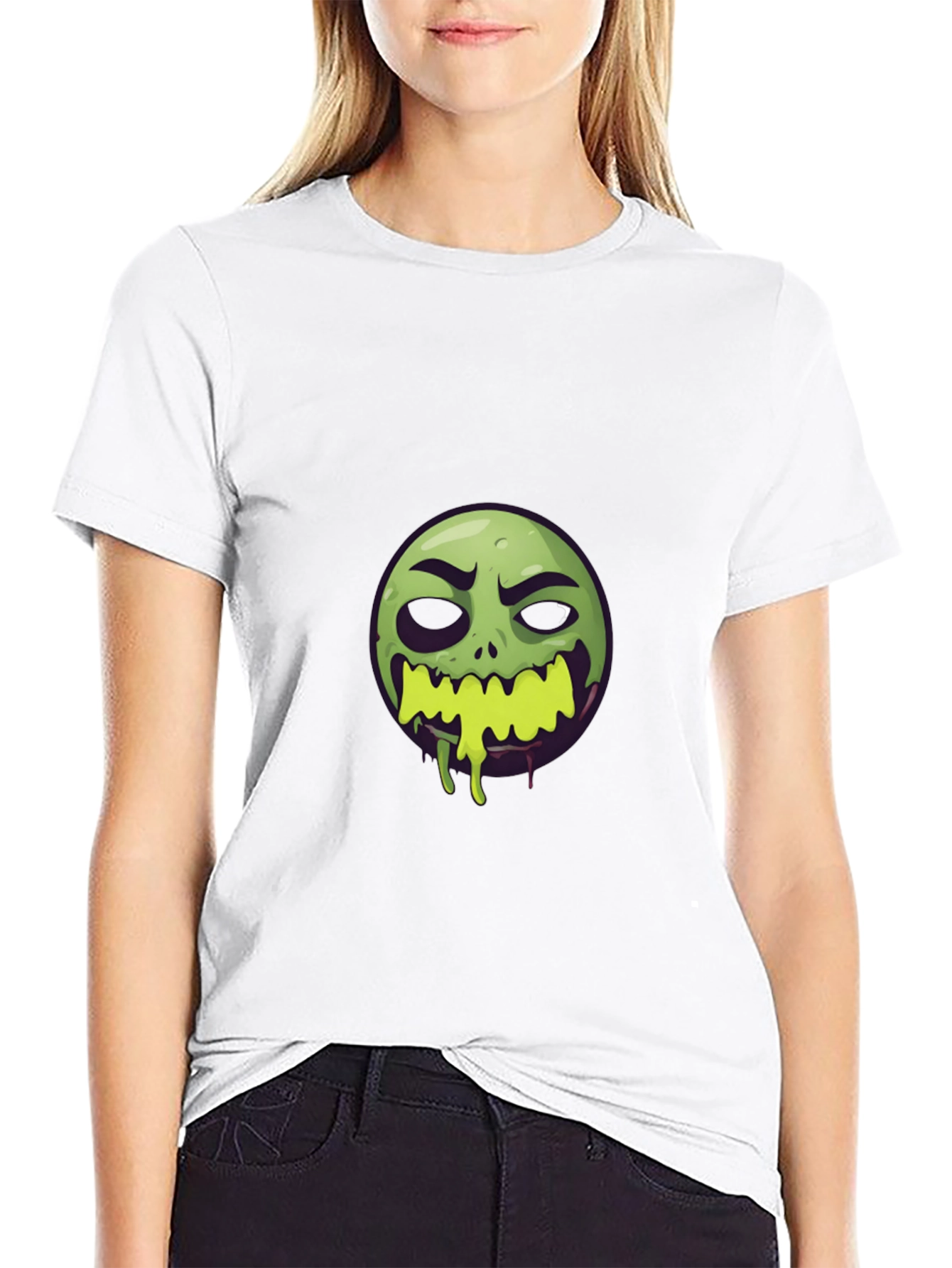 Zombie Emoji Graphic Black T-Shirt