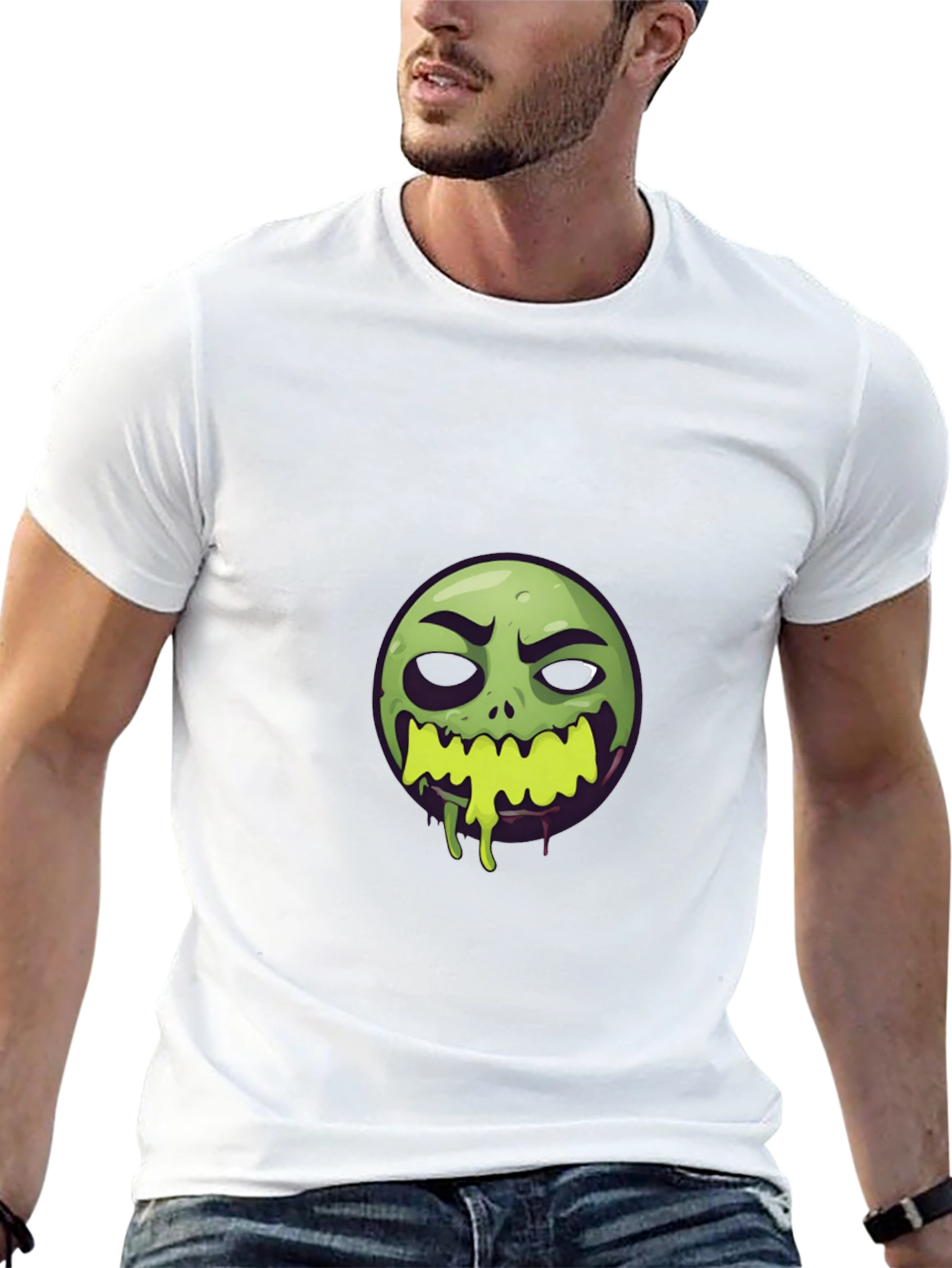 Zombie Emoji Graphic Black T-Shirt
