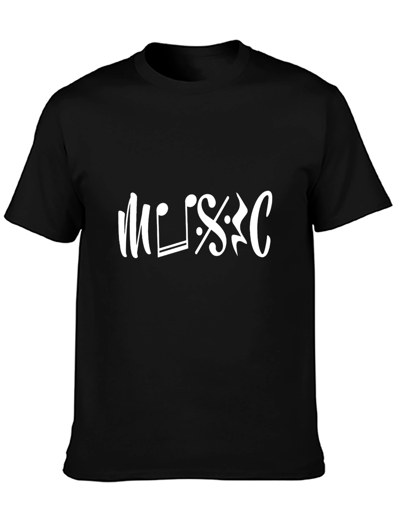 Music Note Graphic Tee - Stylish Black T-Shirt