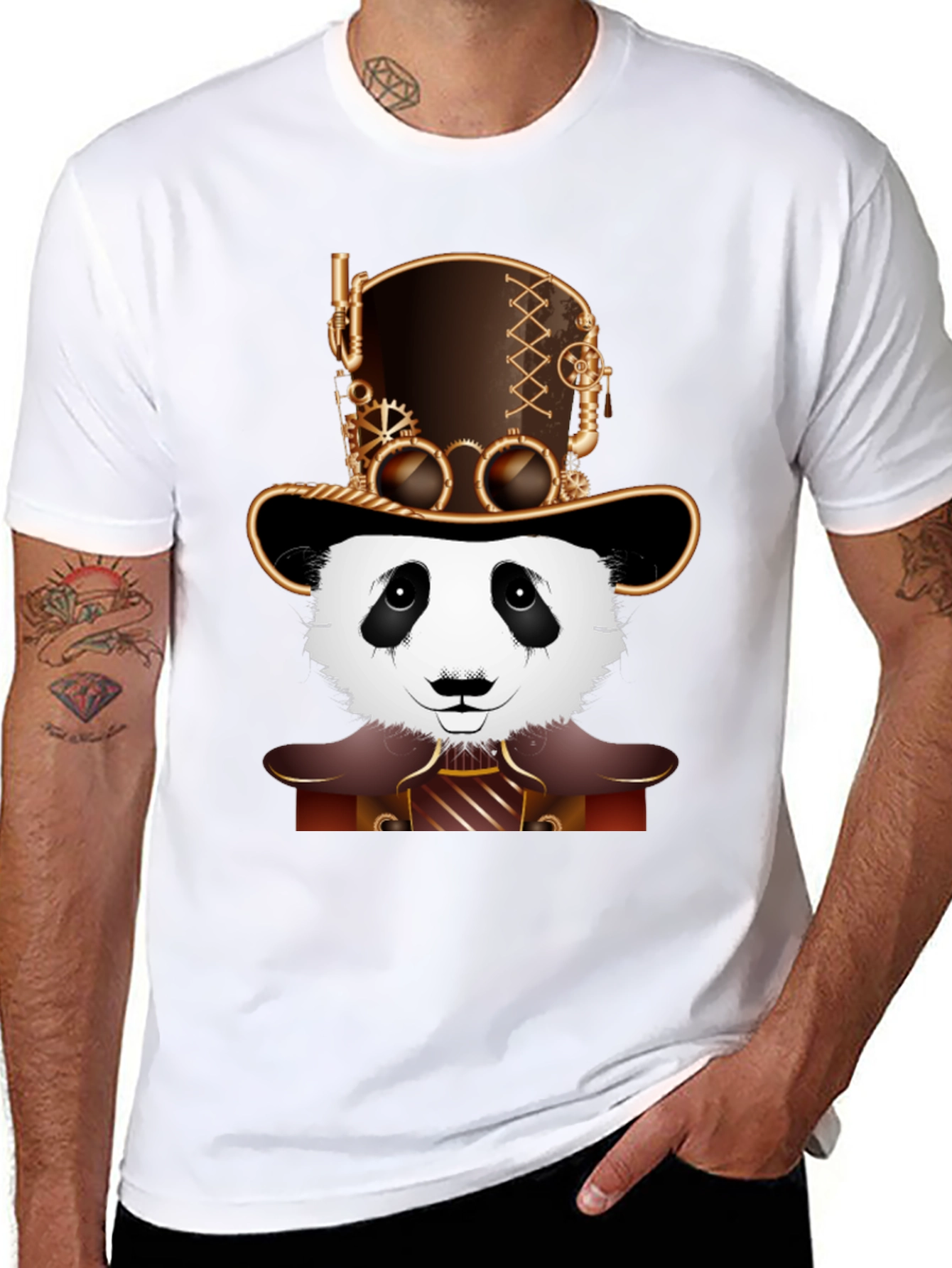 Steampunk Panda T-Shirt - Unique & Stylish