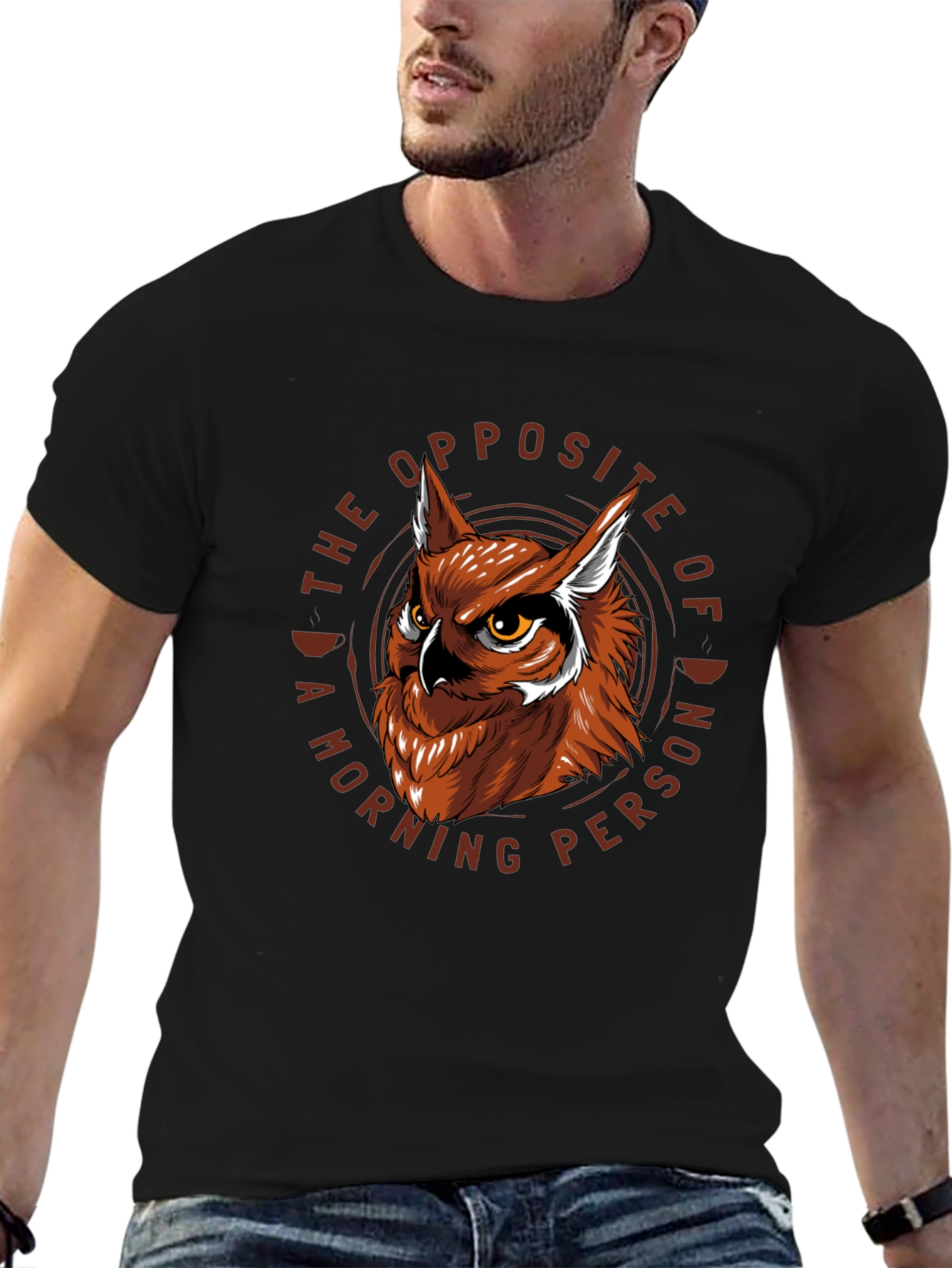 Owl Not a Morning Person Graphic T-Shirt