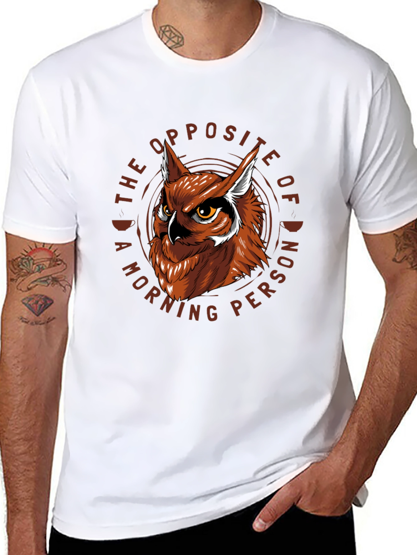 Owl Not a Morning Person Graphic T-Shirt