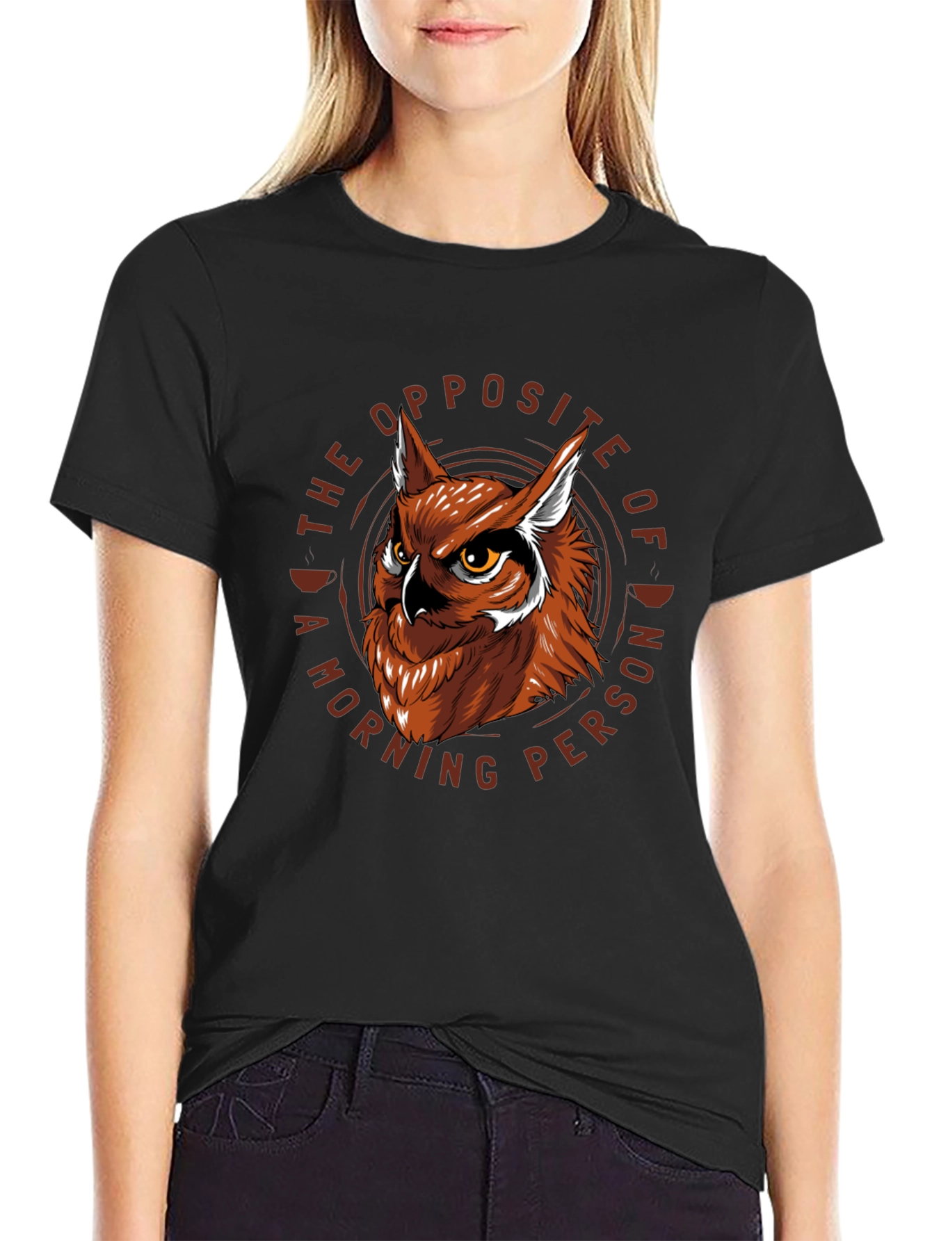 Owl Not a Morning Person Graphic T-Shirt