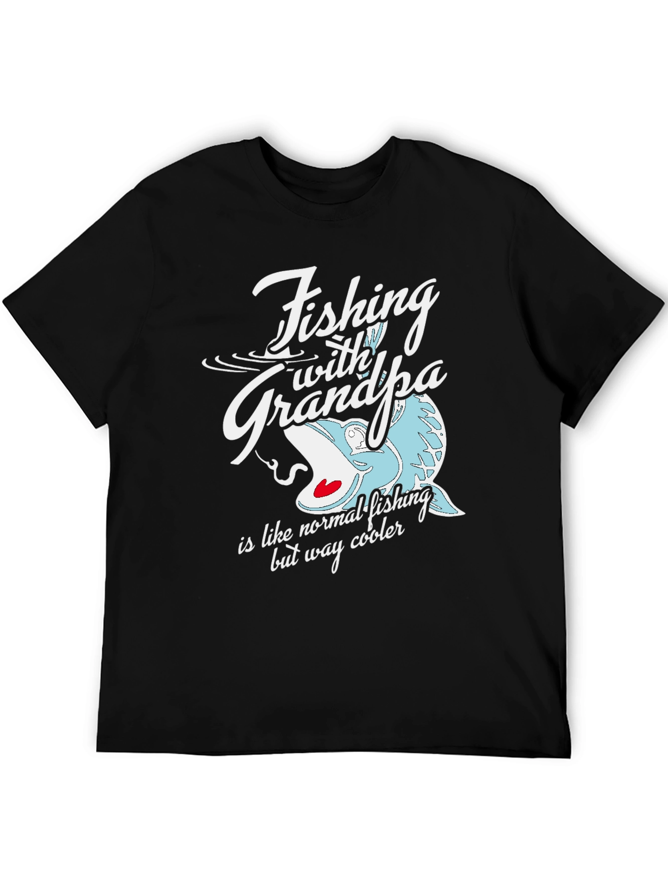 Fishing with Grandpa Black Graphic Tee