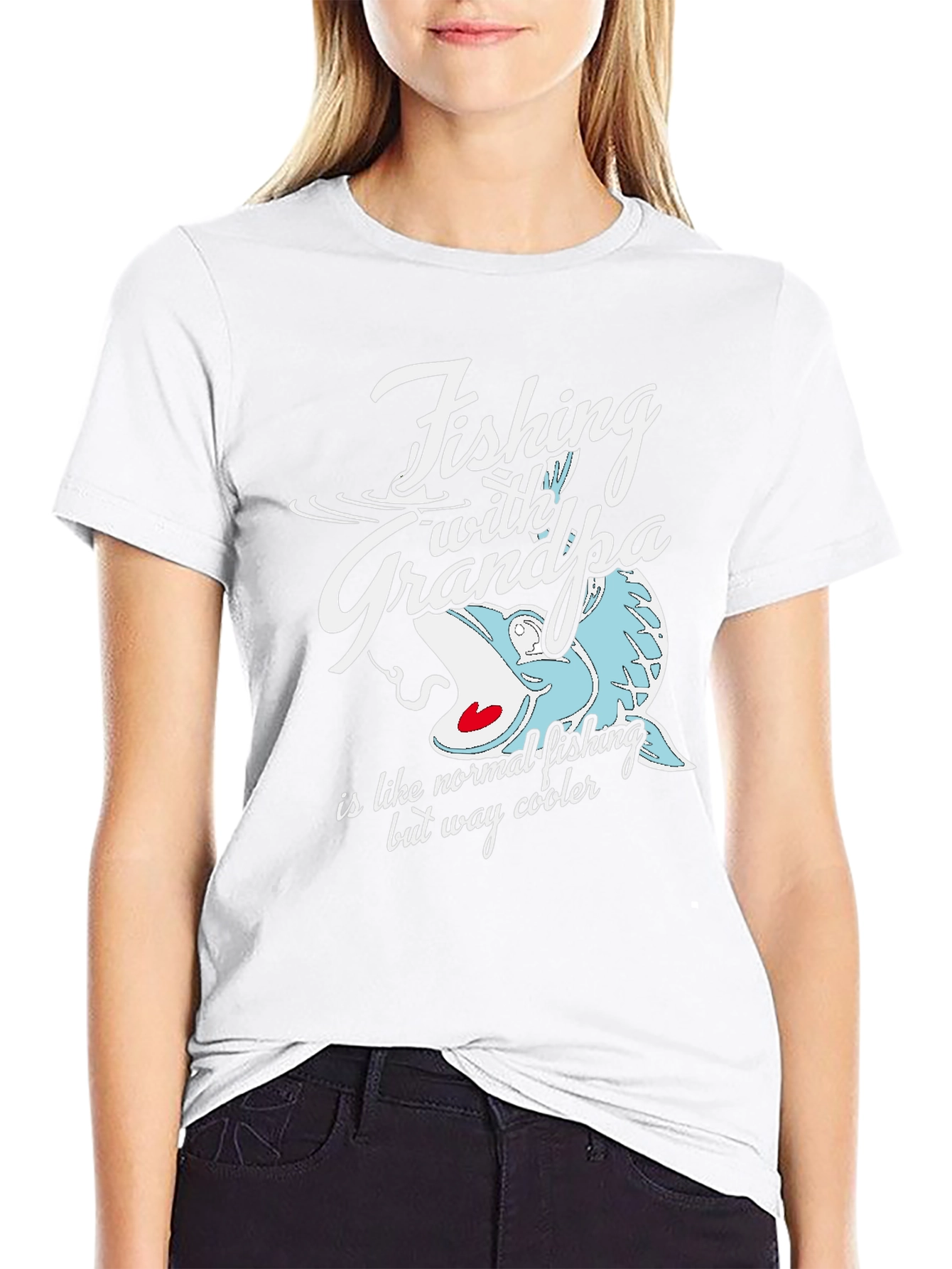 Fishing with Grandpa Black Graphic Tee
