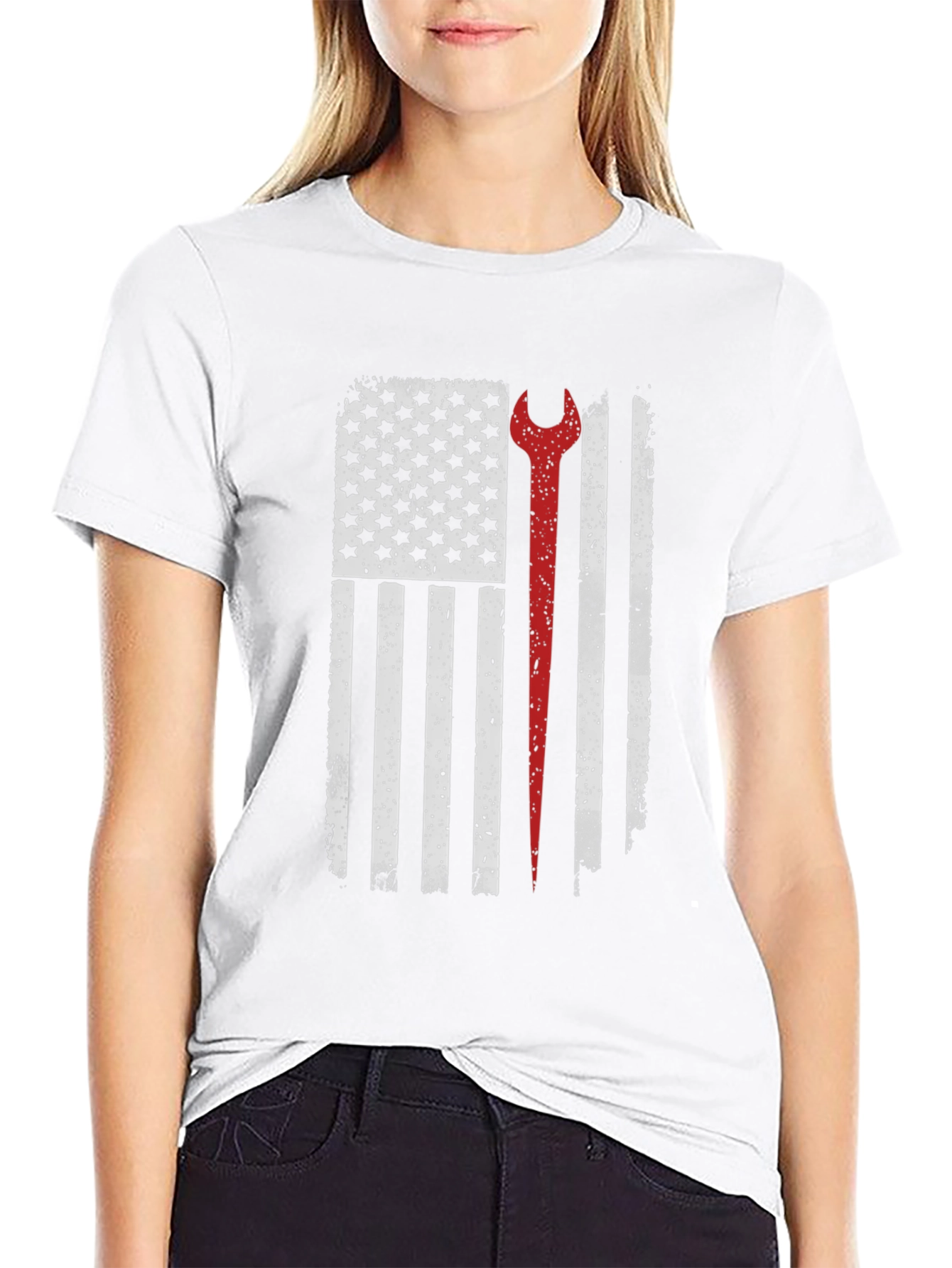 Mechanic American Flag Graphic T-Shirt