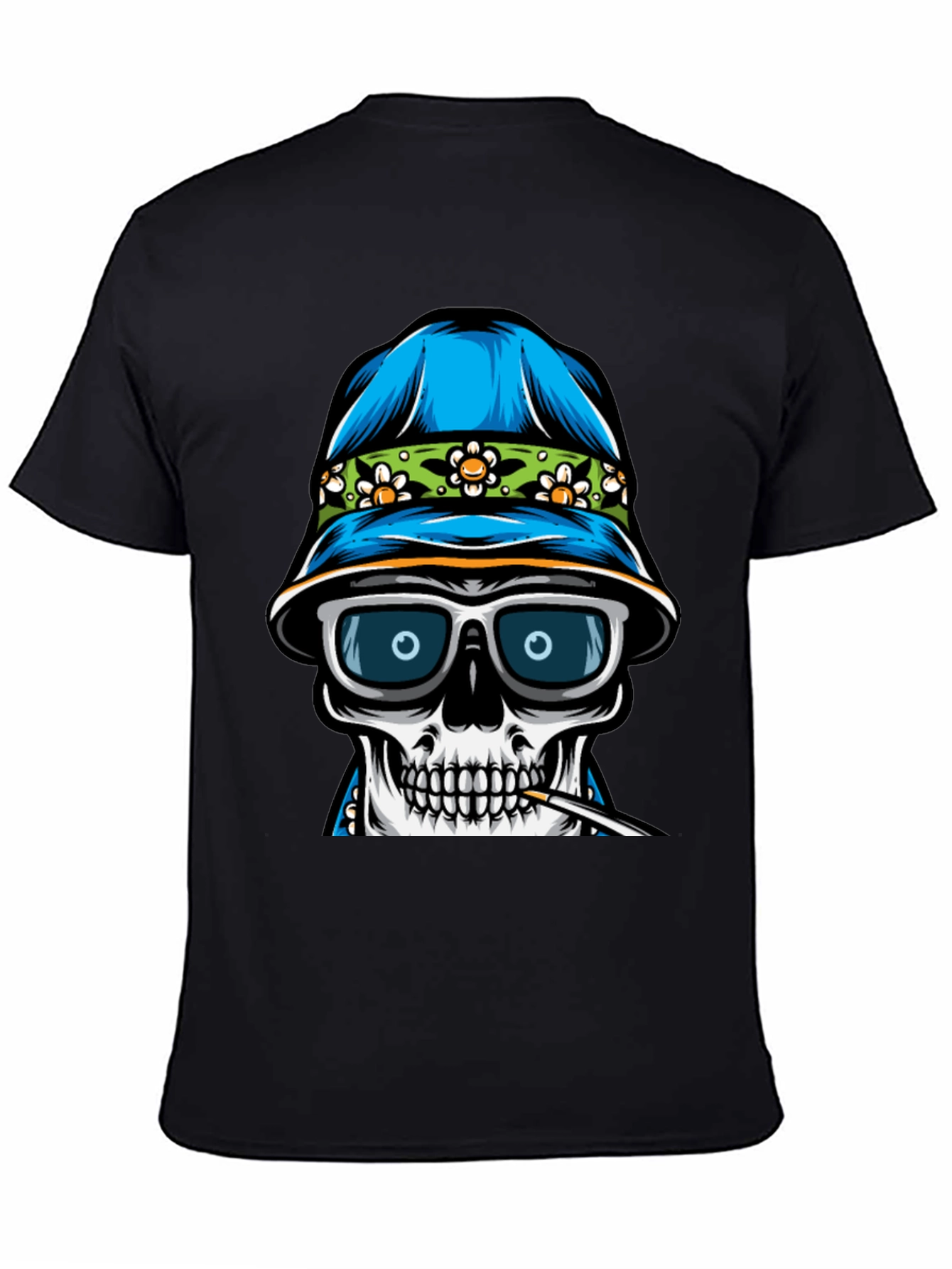 Cool Skull Graphic Tee - Mens Black T-Shirt