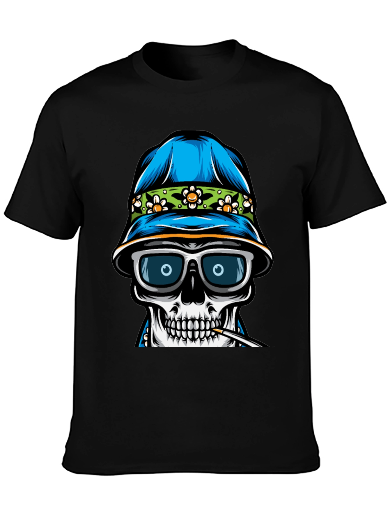 Cool Skull Graphic Tee - Mens Black T-Shirt