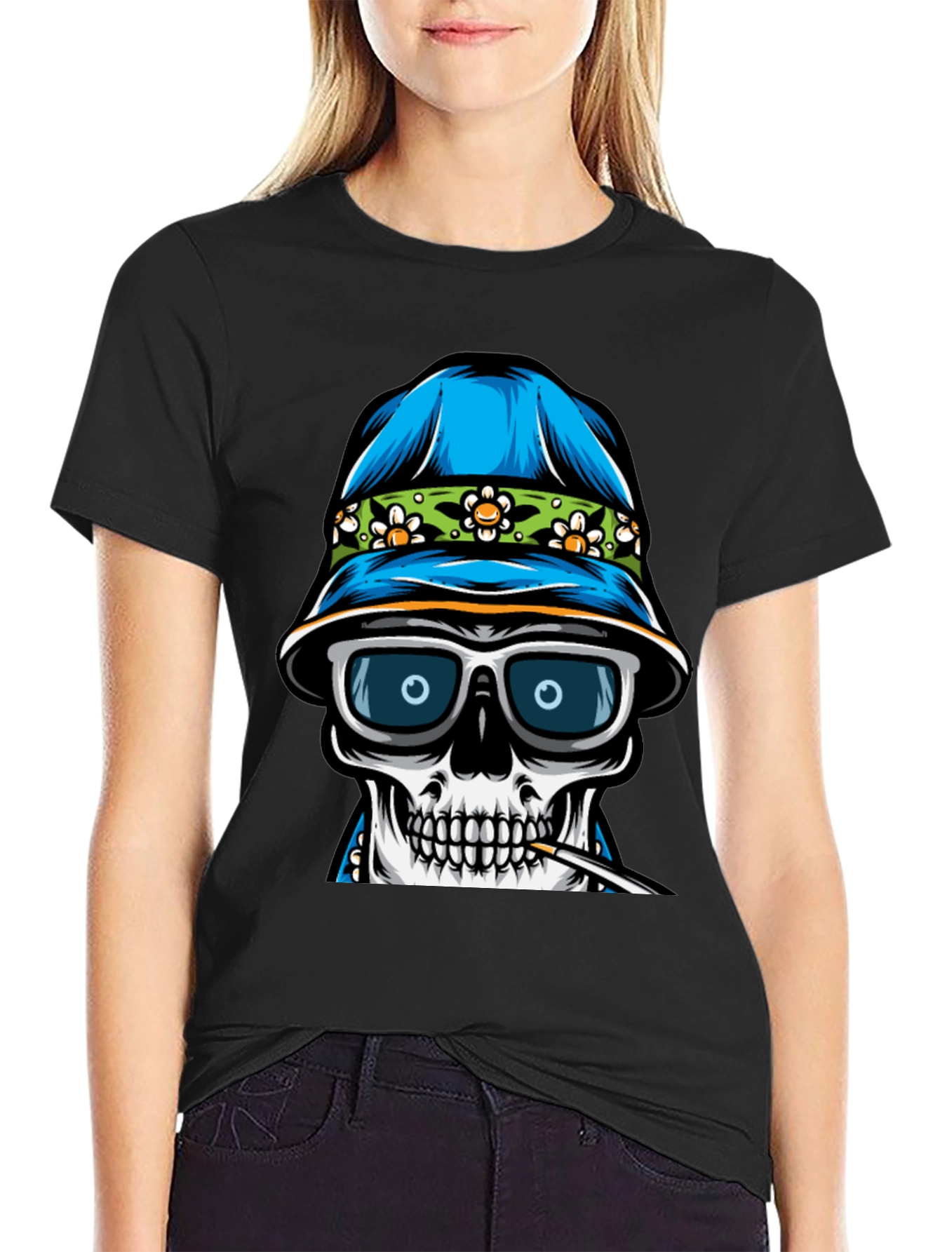 Cool Skull Graphic Tee - Mens Black T-Shirt