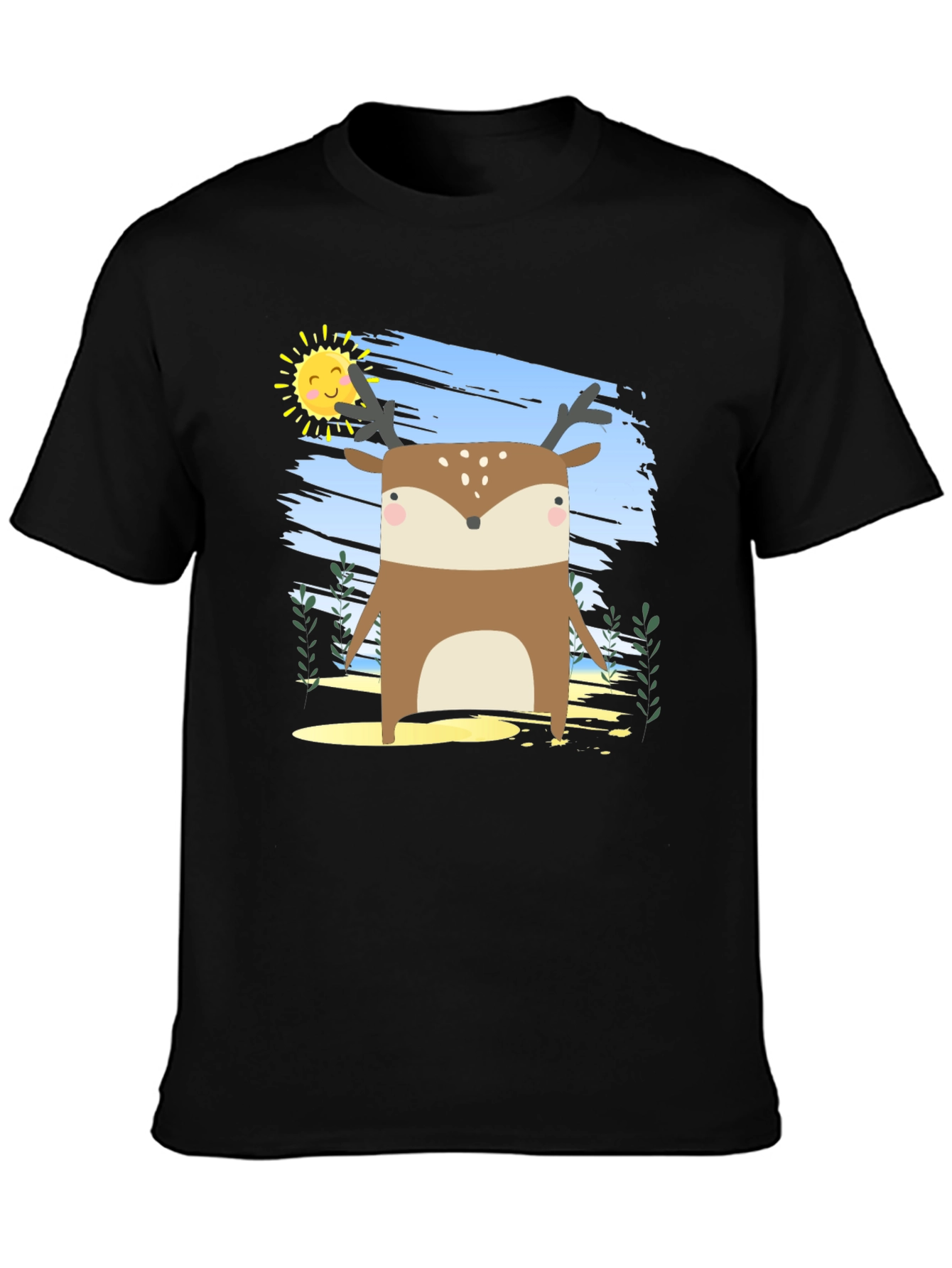 Cute Deer Graphic Print Tee